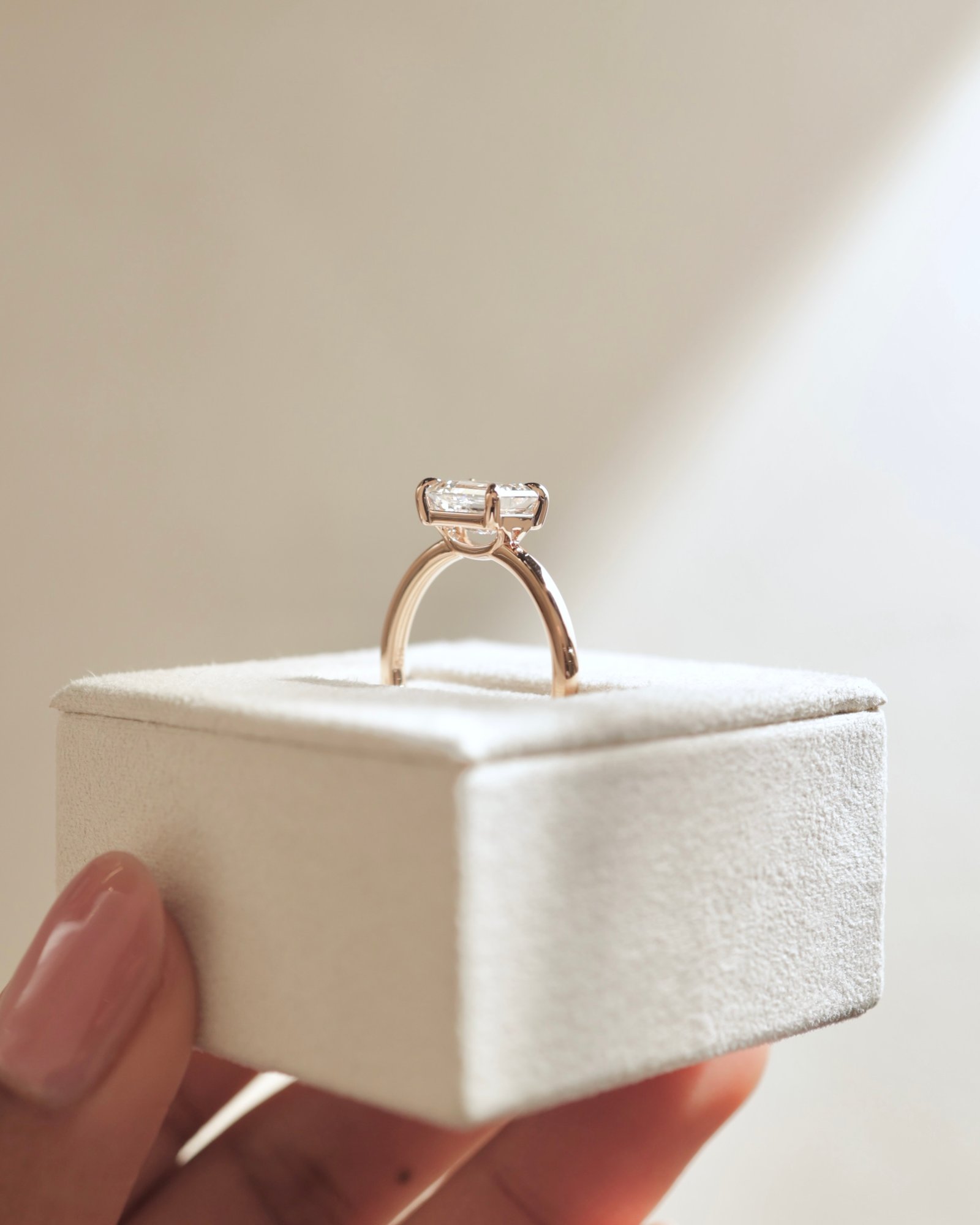 18k Rose Gold | 1.78ct - F - VVS2 Emerald Lab Diamond