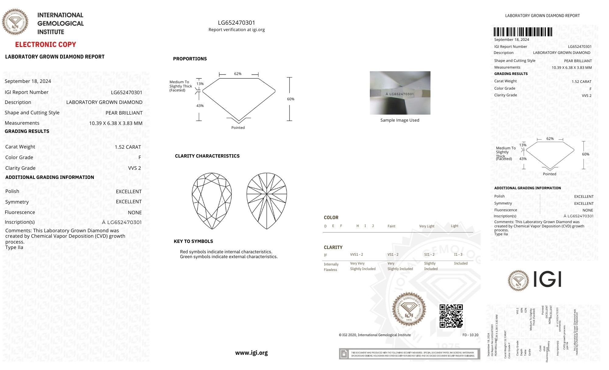 18k Yellow Gold | 0.33ct - E - VVS1 Pear Lab Diamond | 1.52ct - F - VVS2 Pear Lab Diamond