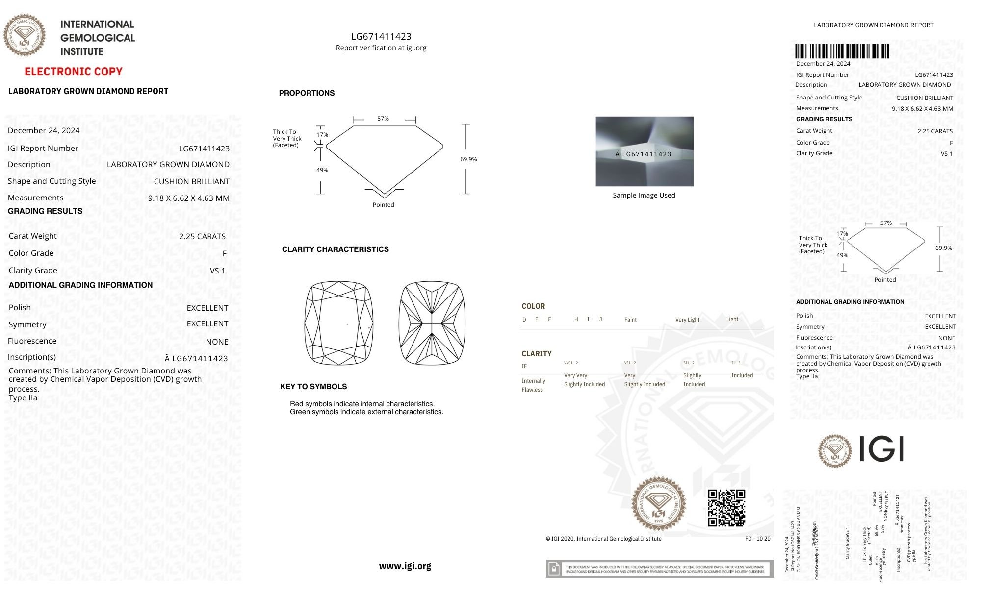 18k Yellow Gold | 2.25ct - F - VS1 Elongated Cushion Lab Diamond