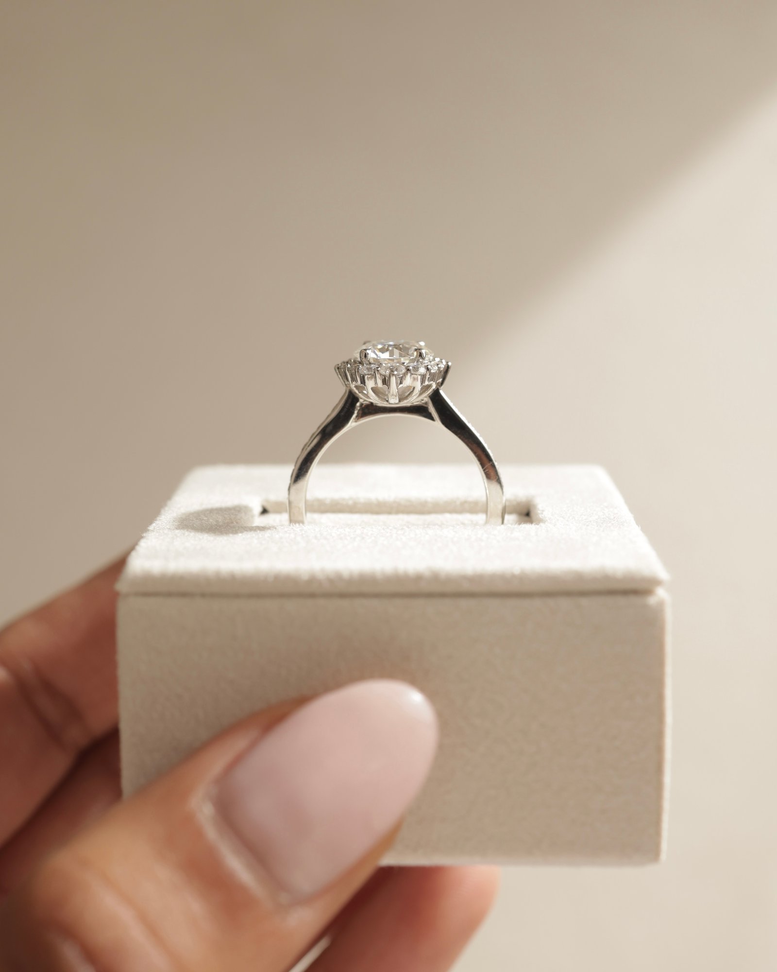 Platinum | 7.5mm Round Moissanite | Moissanite side stones