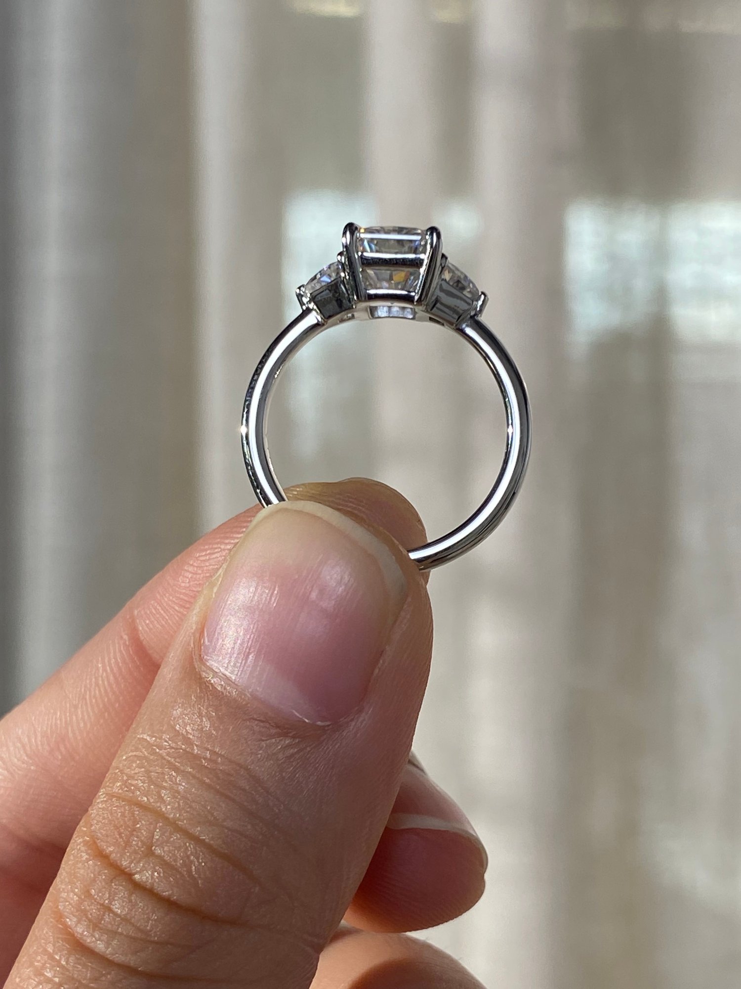 Platinum | 8.5x6.5mm Radiant Moissanite | Moissanite side stones | #2