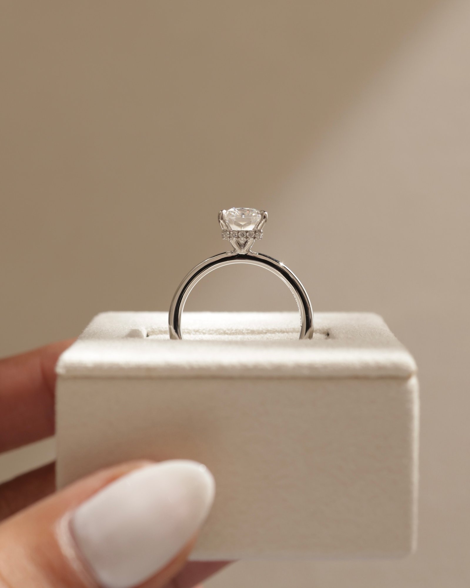 Platinum | 8.5x6.5mm Radiant Moissanite | Lab Diamond side stones