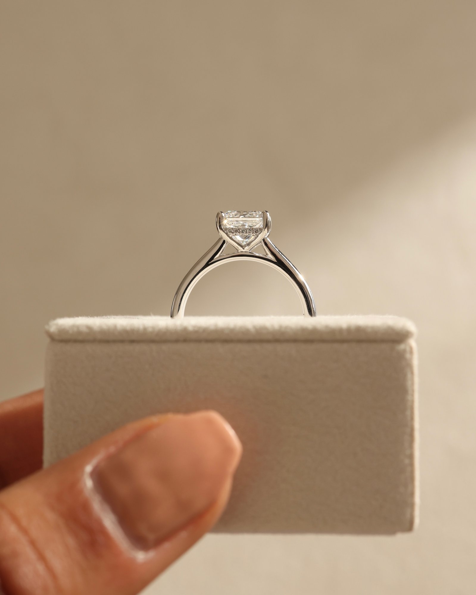 Platinum | 1.7ct - E - VS2 Princess Lab Diamond | Lab Diamond side stones