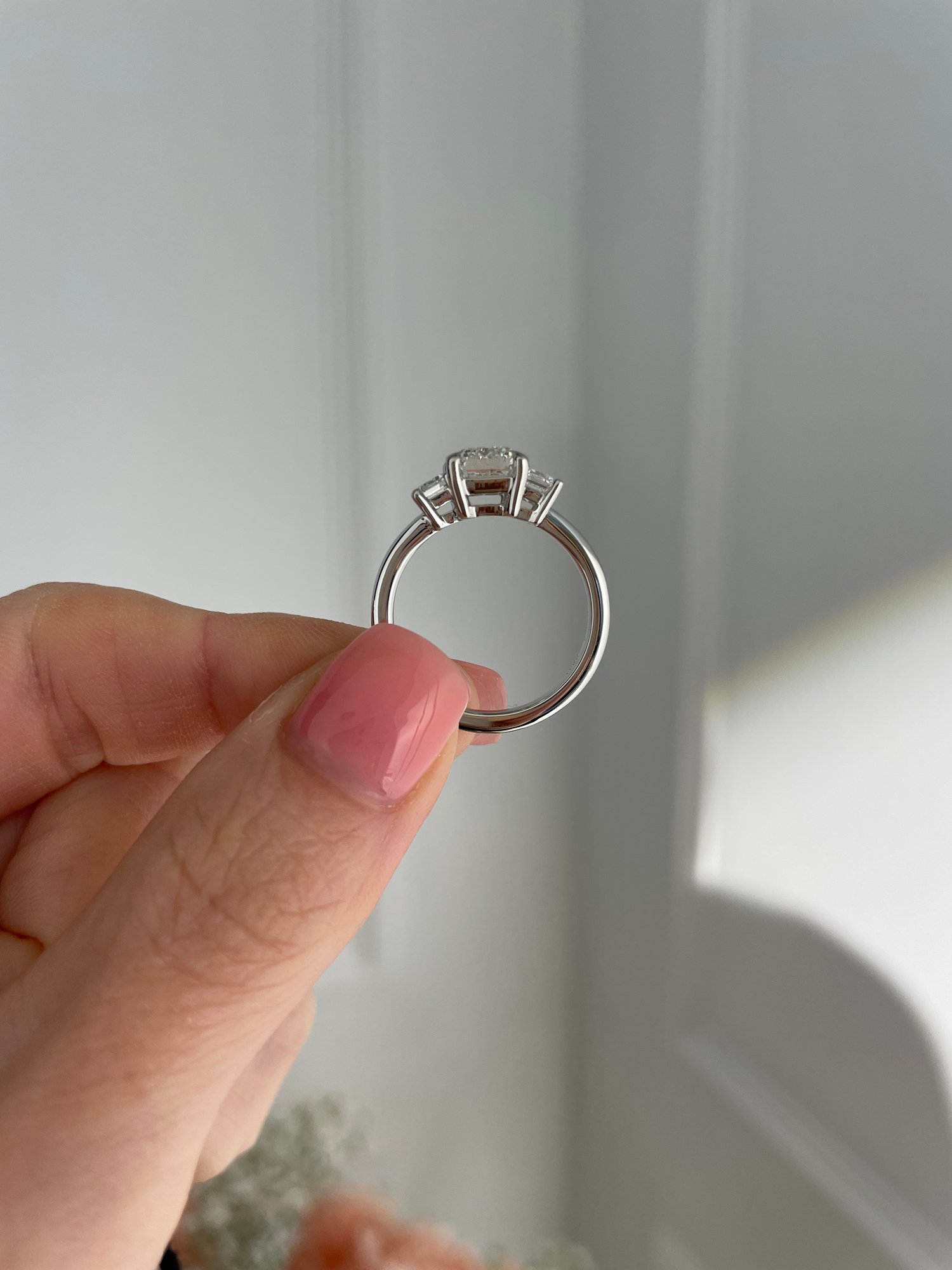 Platinum | 1.83ct - E - VS1 Emerald Lab Diamond | Lab Diamond side stones