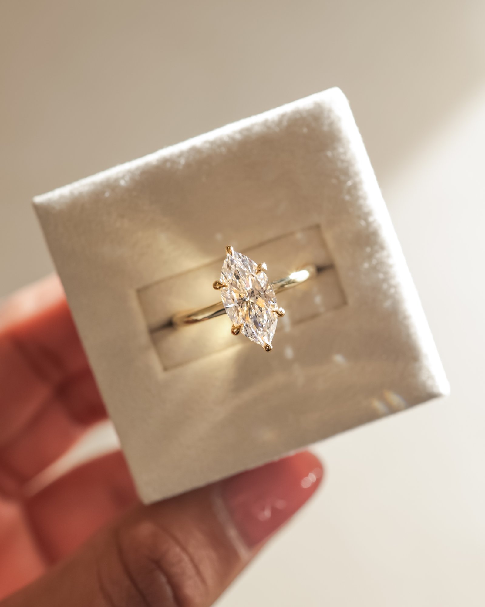 18k Yellow Gold | 1.96ct - E - VVS2 Marquise Lab Diamond | Lab Diamond side stones