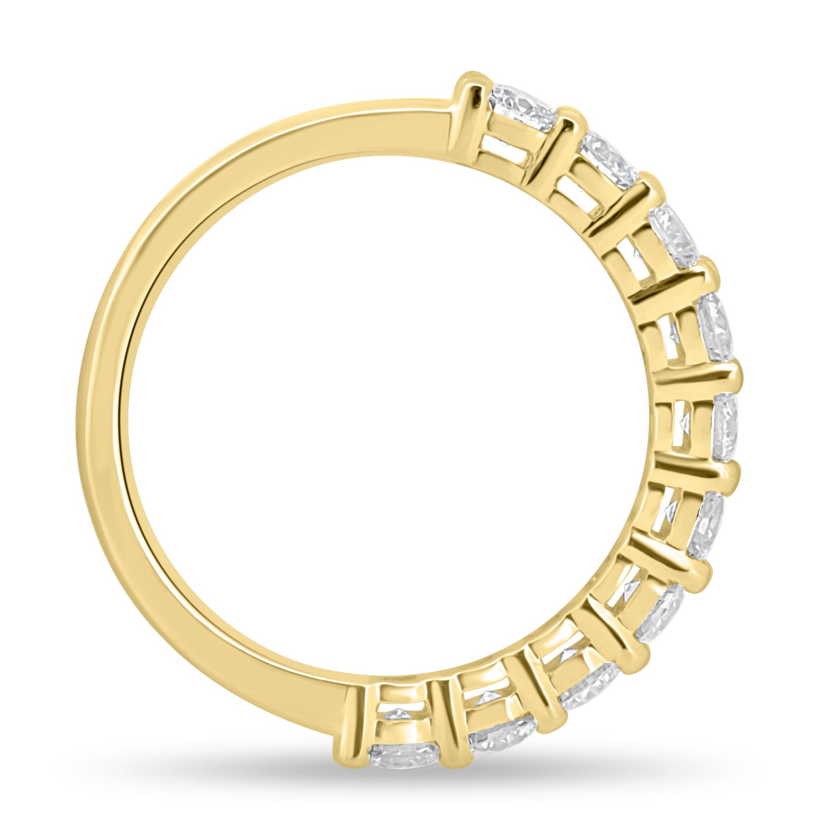 Abbey - Round Stone Eternity Wedding Ring - Half Eternity 18k Yellow Gold