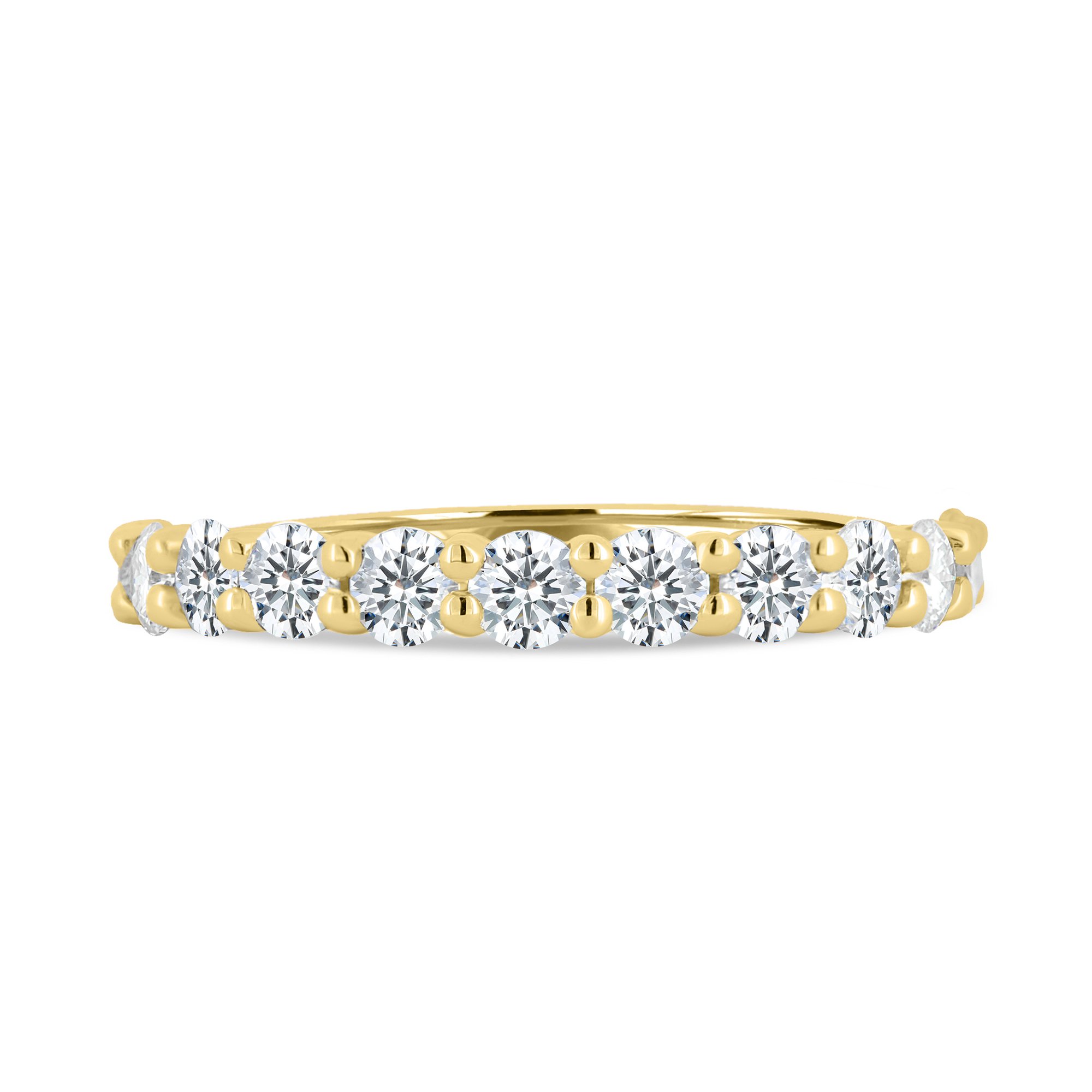 Abbey - Round Stone Eternity Wedding Ring - Half Eternity 18k Yellow Gold