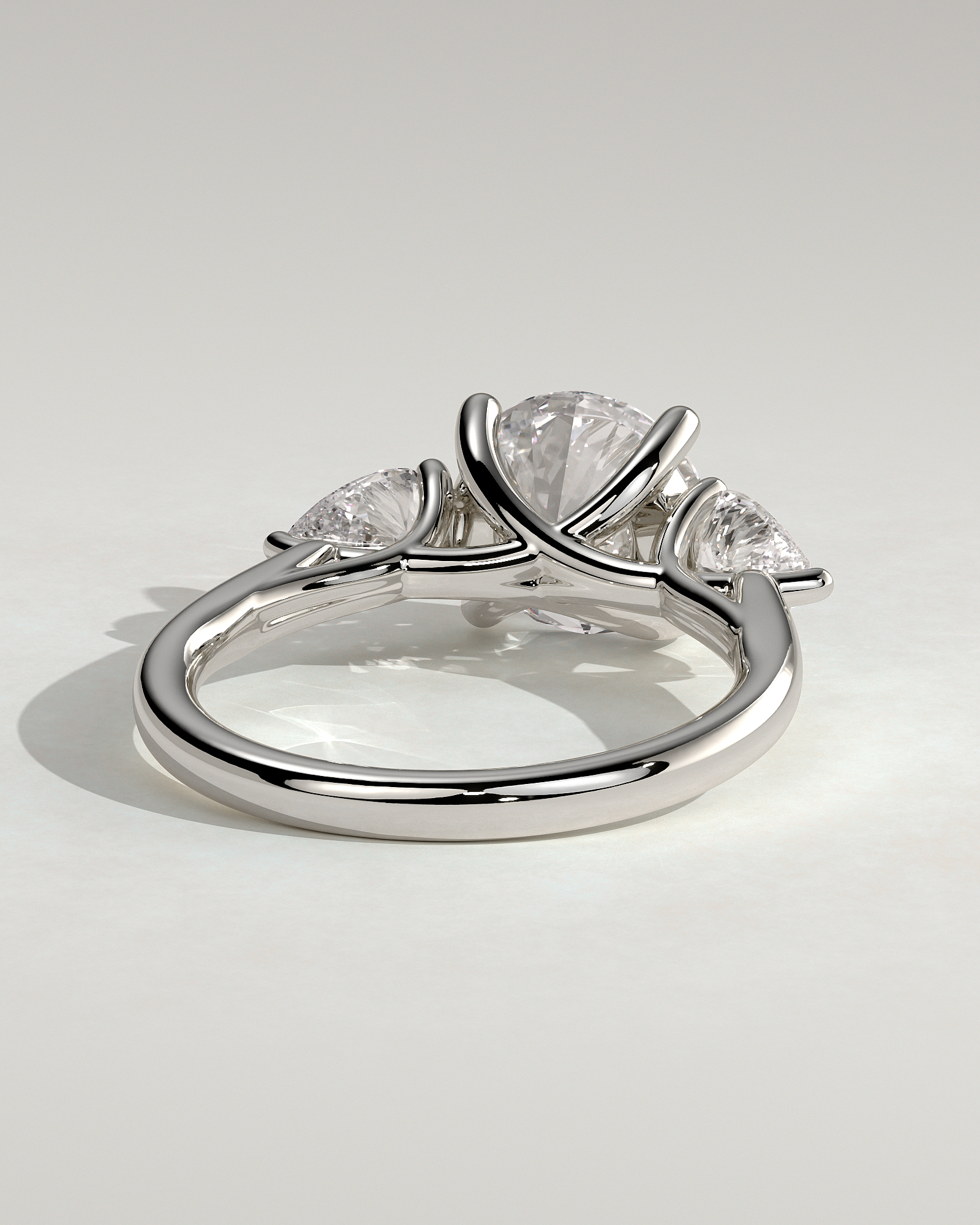 Adelyn - Round Trilogy with Trellis Setting - 18k White Gold