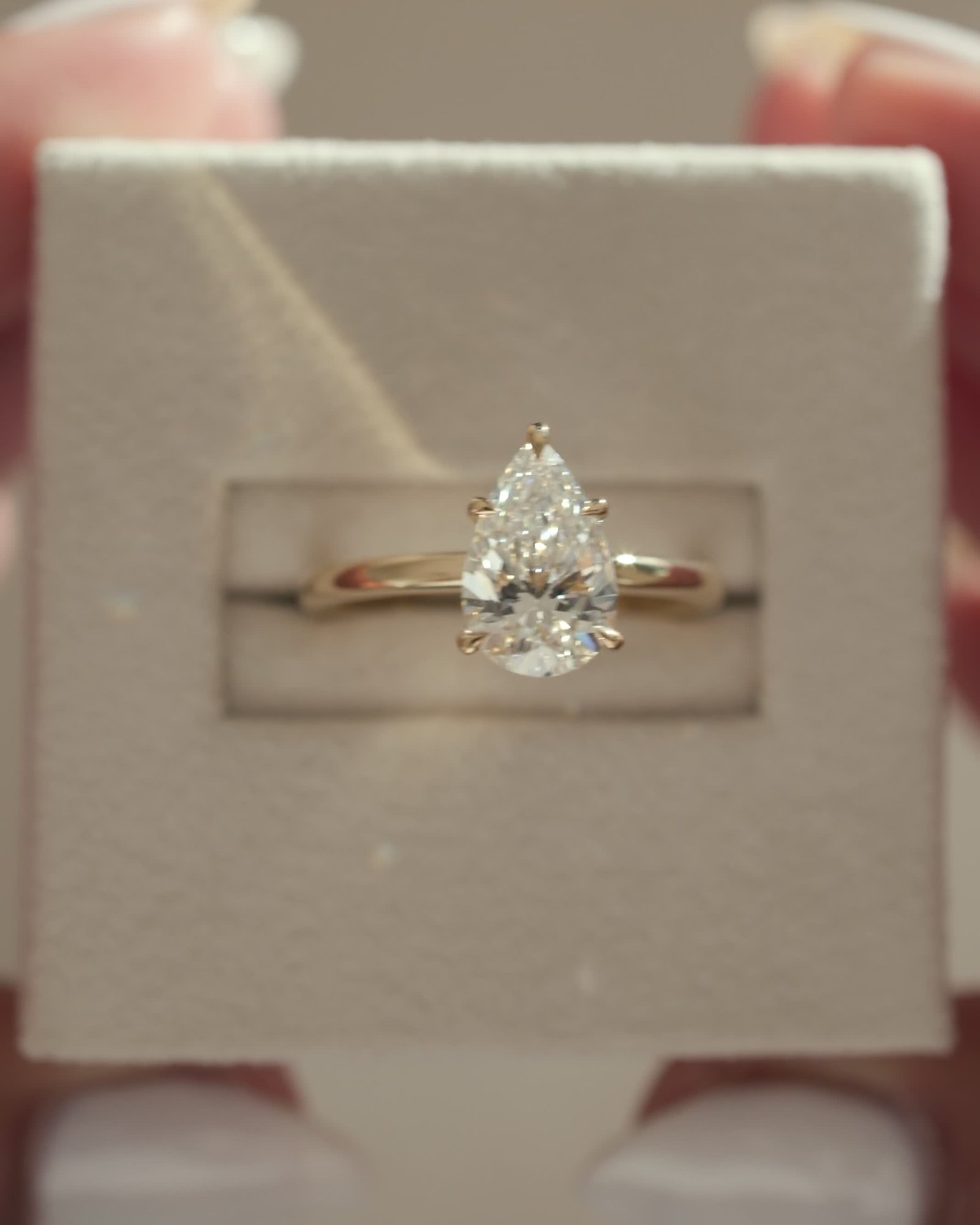 Ainsley - 5 Claw Pear Solitaire with Hidden Halo Lifestyle Image