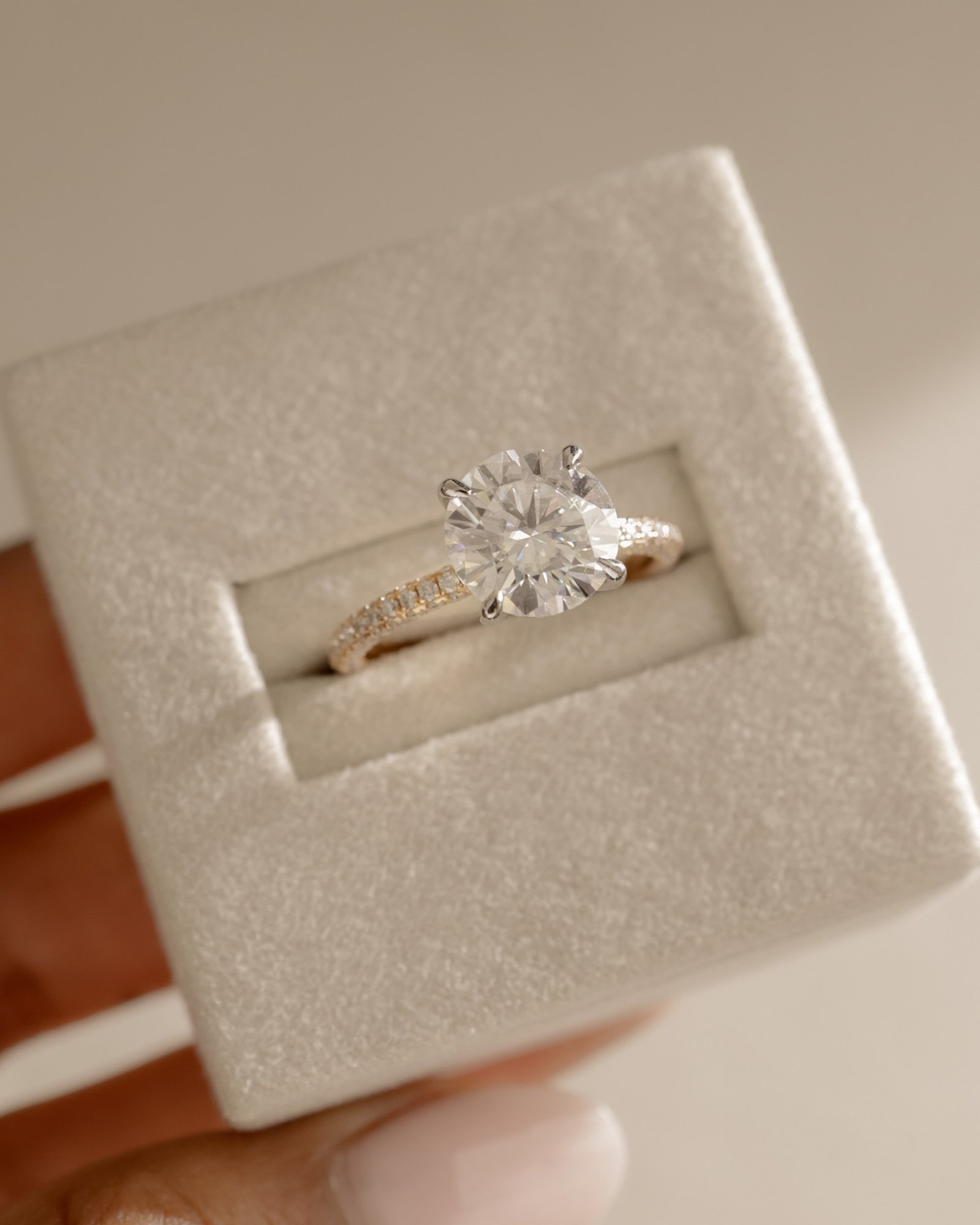 Alex  4 Claw Triple Pave Solitaire Lifestyle Image