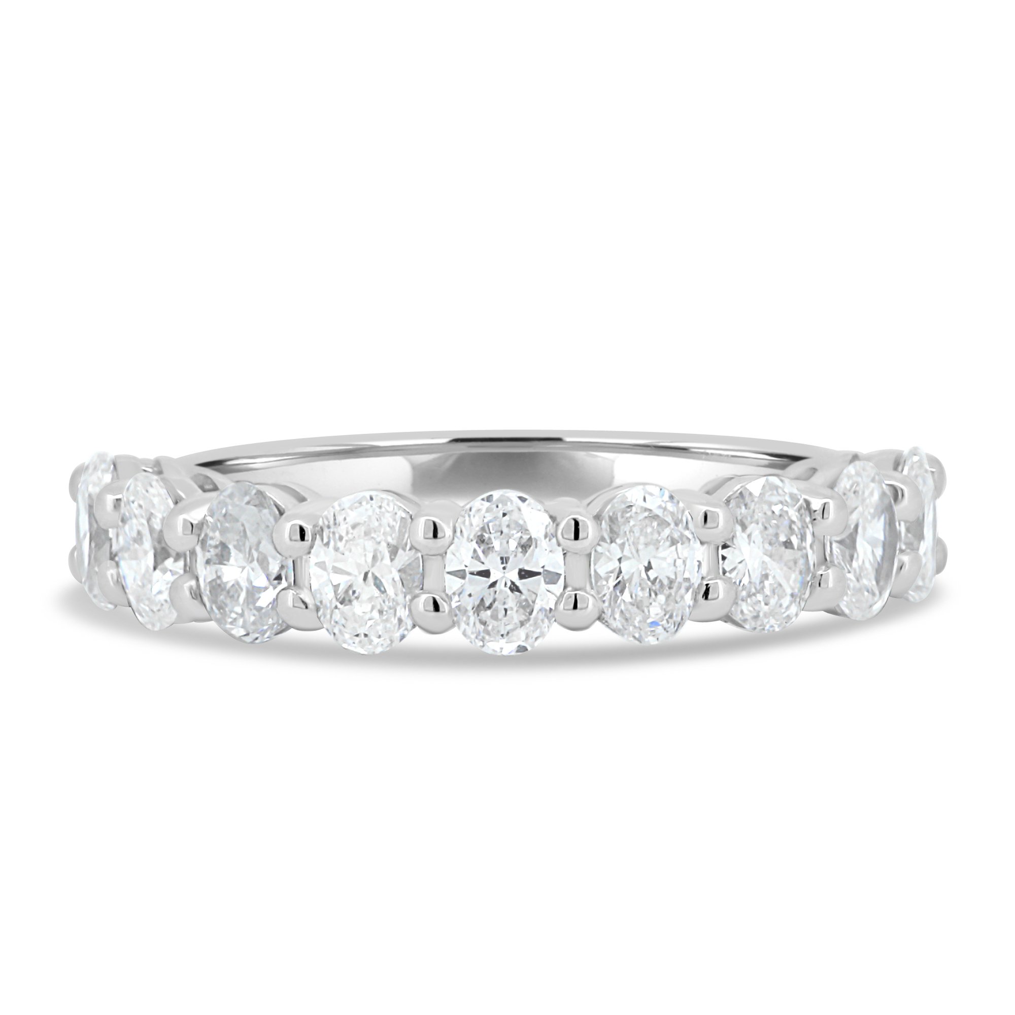 Alexandra - Oval Eternity Ring - Half Eternity 18k White Gold