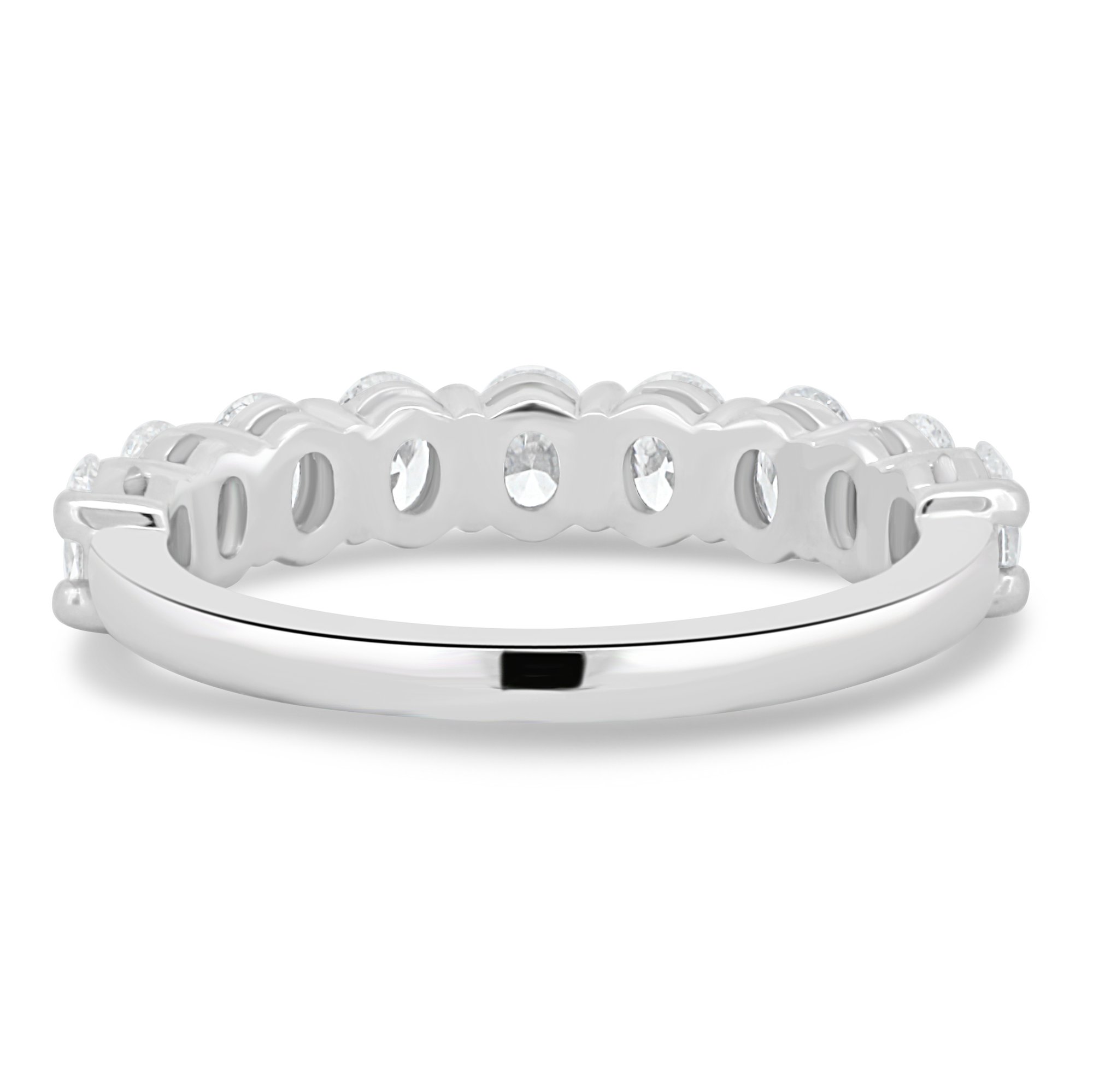 Alexandra - Oval Eternity Ring - Half Eternity 18k White Gold