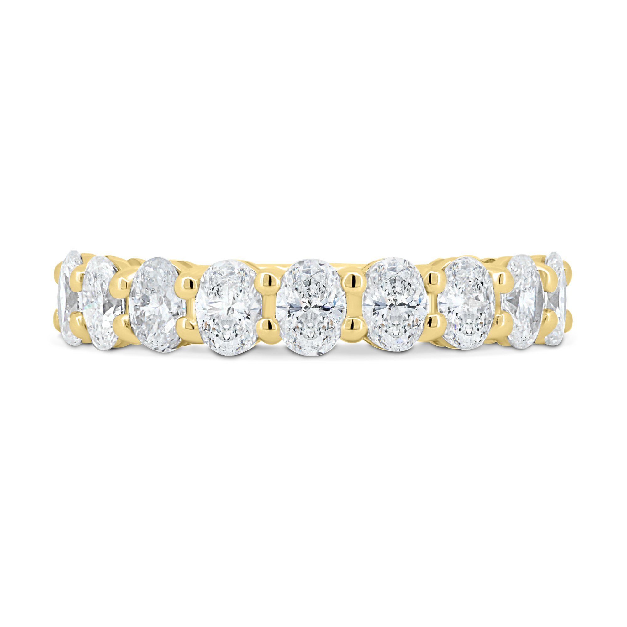 Alexandra - Oval Eternity Ring - Half Eternity 18k Yellow Gold