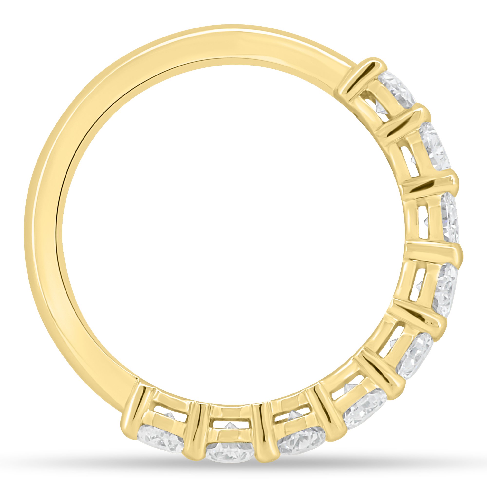 Alexandra - Oval Eternity Ring - Half Eternity 18k Yellow Gold