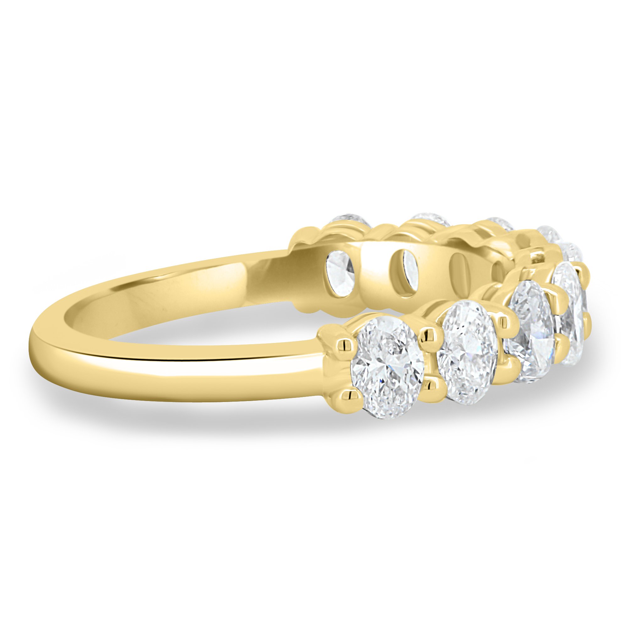 Alexandra - Oval Eternity Ring - Half Eternity 18k Yellow Gold