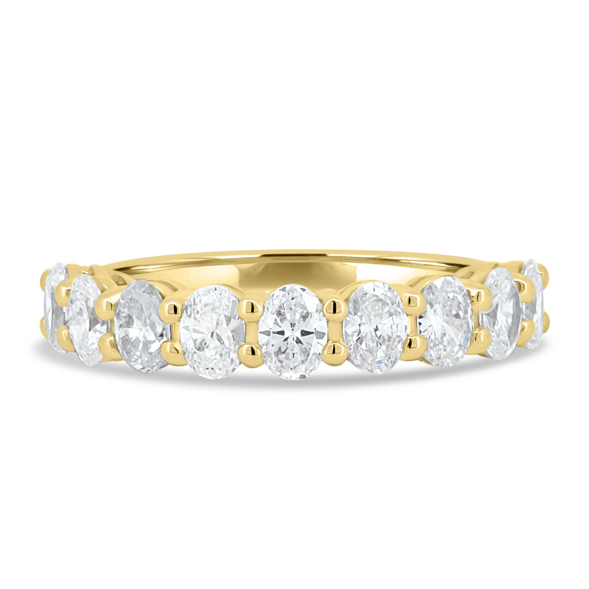 Alexandra - Oval Eternity Ring - Half Eternity 18k Yellow Gold