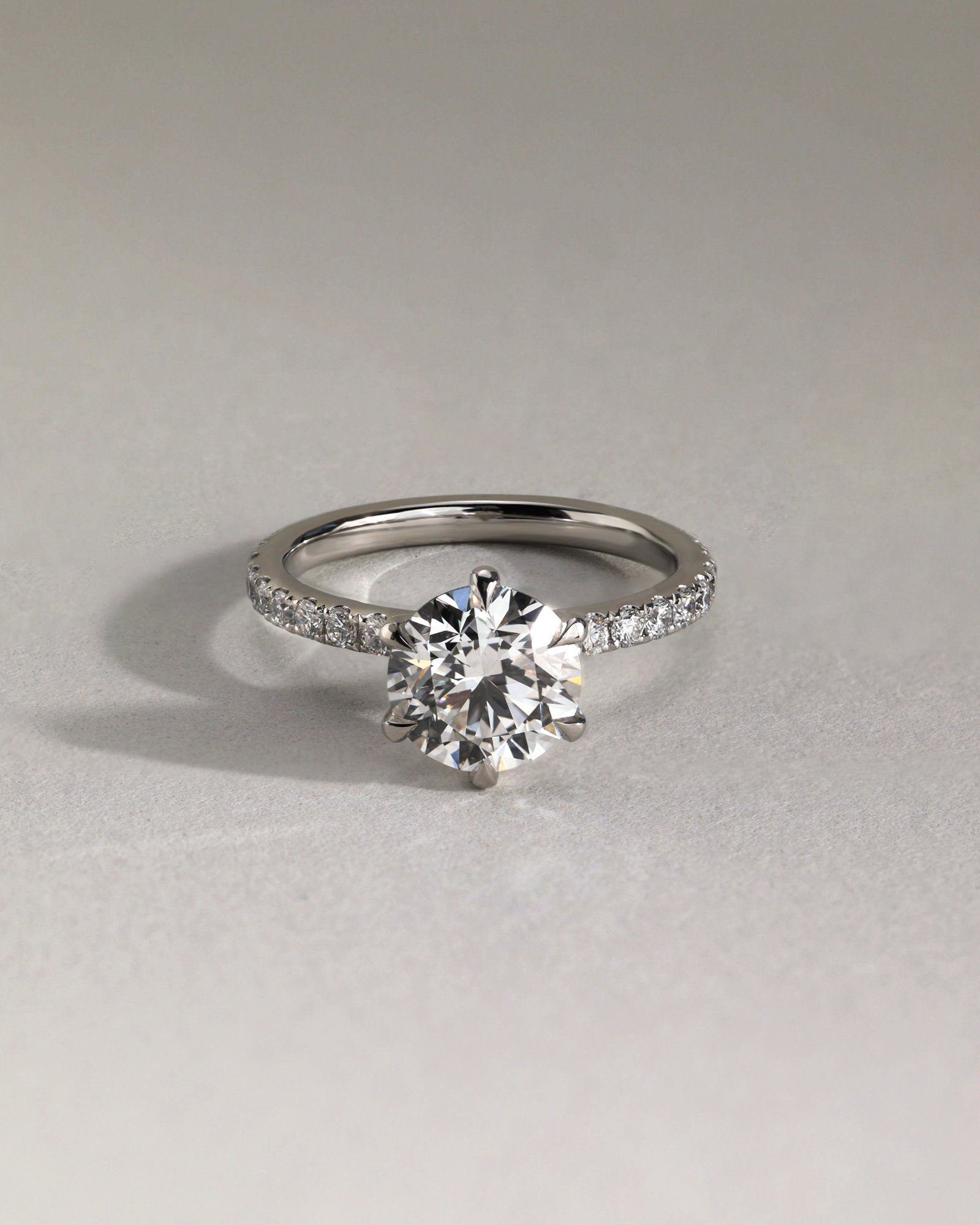 Alexandria  6 Claw Pav Round Solitaire Lifestyle Image