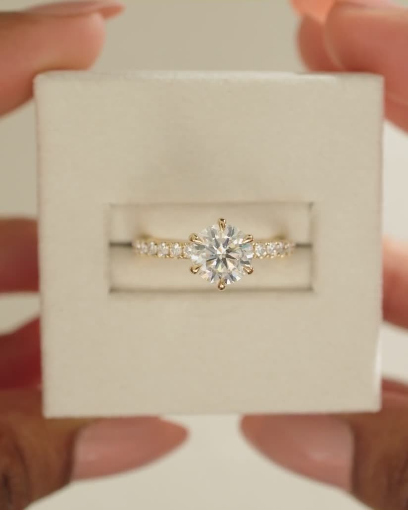 Alexandria  6 Claw Pav Round Solitaire Lifestyle Image