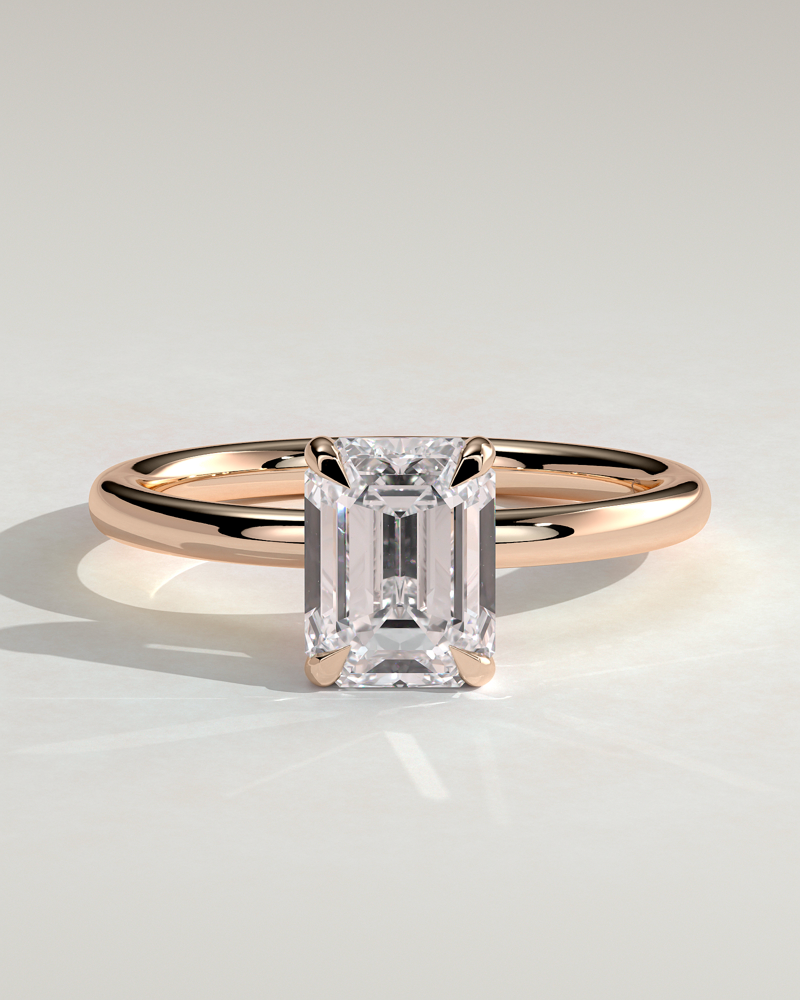 Alice  Emerald Solitaire - 18k Rose Gold
