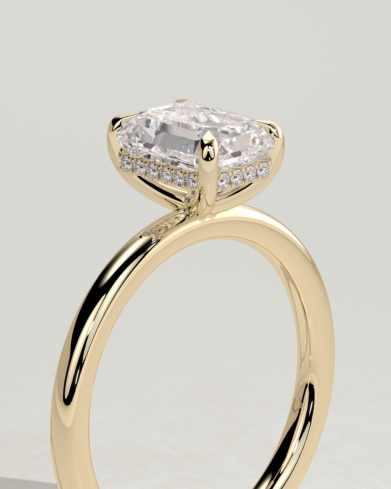 Alice  Emerald Solitaire - 18k Yellow Gold