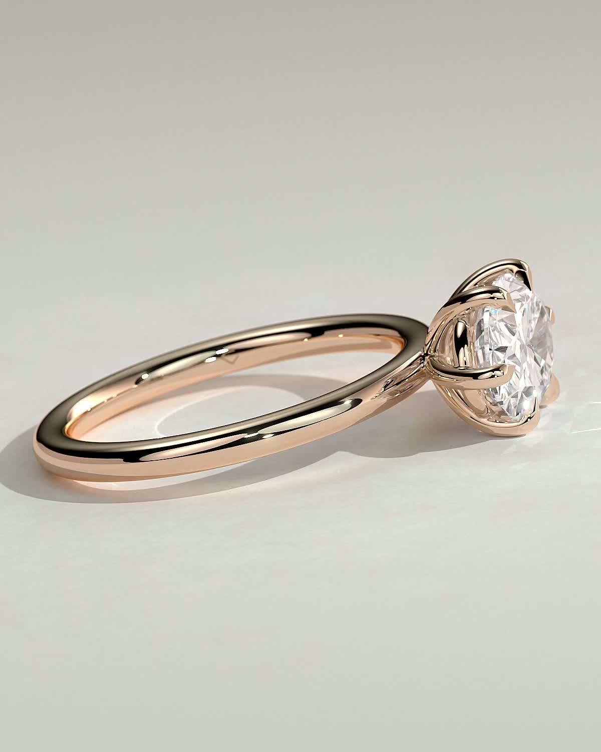 Allison - Oval East-West Solitaire - 18k Rose Gold