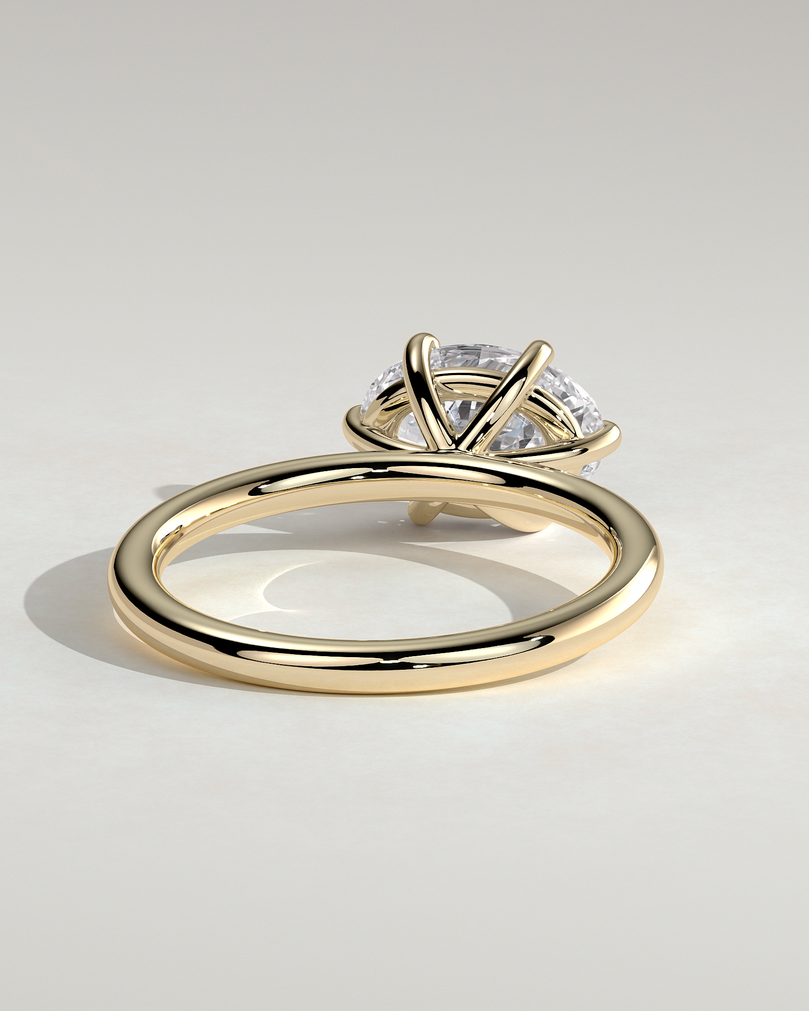 Allison - Oval East-West Solitaire - 18k Yellow Gold