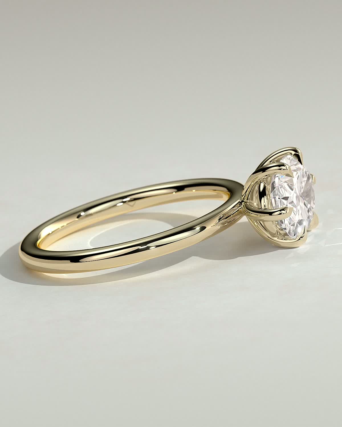 Allison - Oval East-West Solitaire - 18k Yellow Gold
