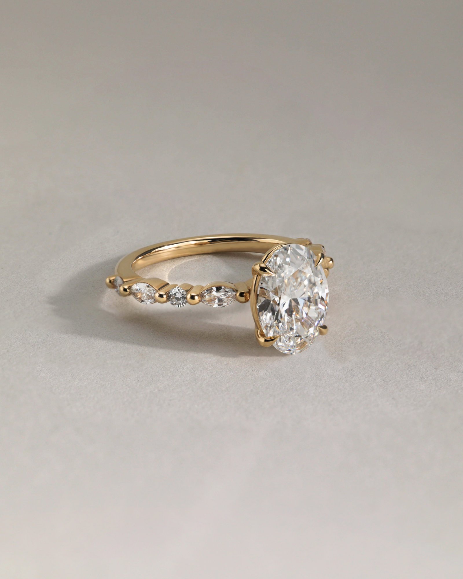 Alyssa  Oval Solitaire with Accent Stones Lifestyle Image