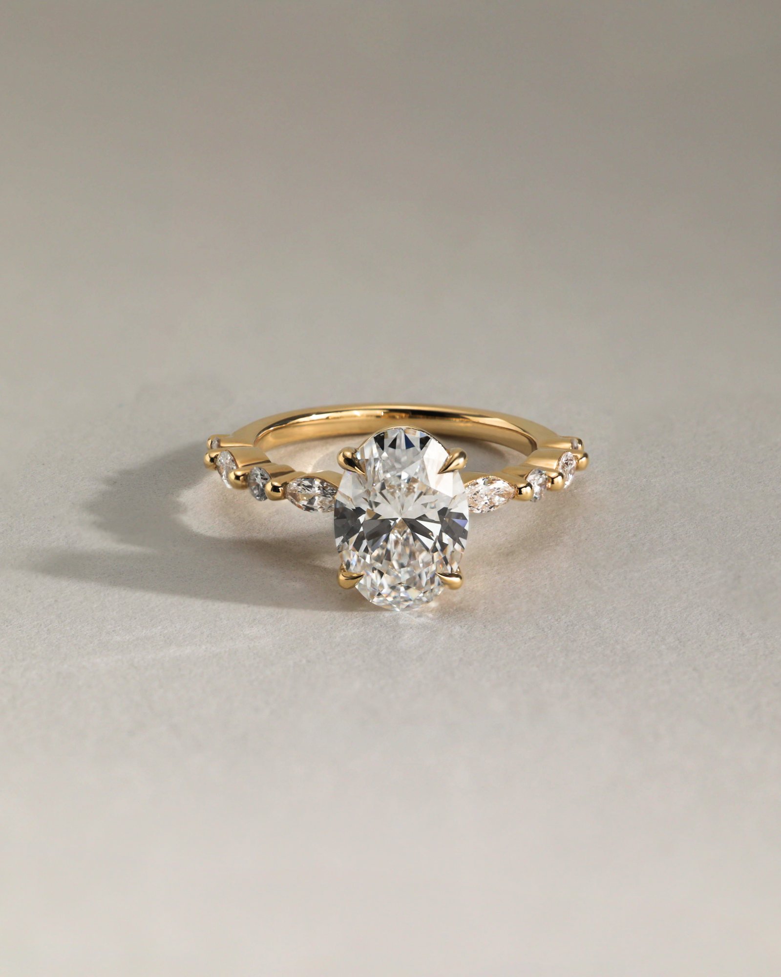 Alyssa  Oval Solitaire with Accent Stones Lifestyle Image