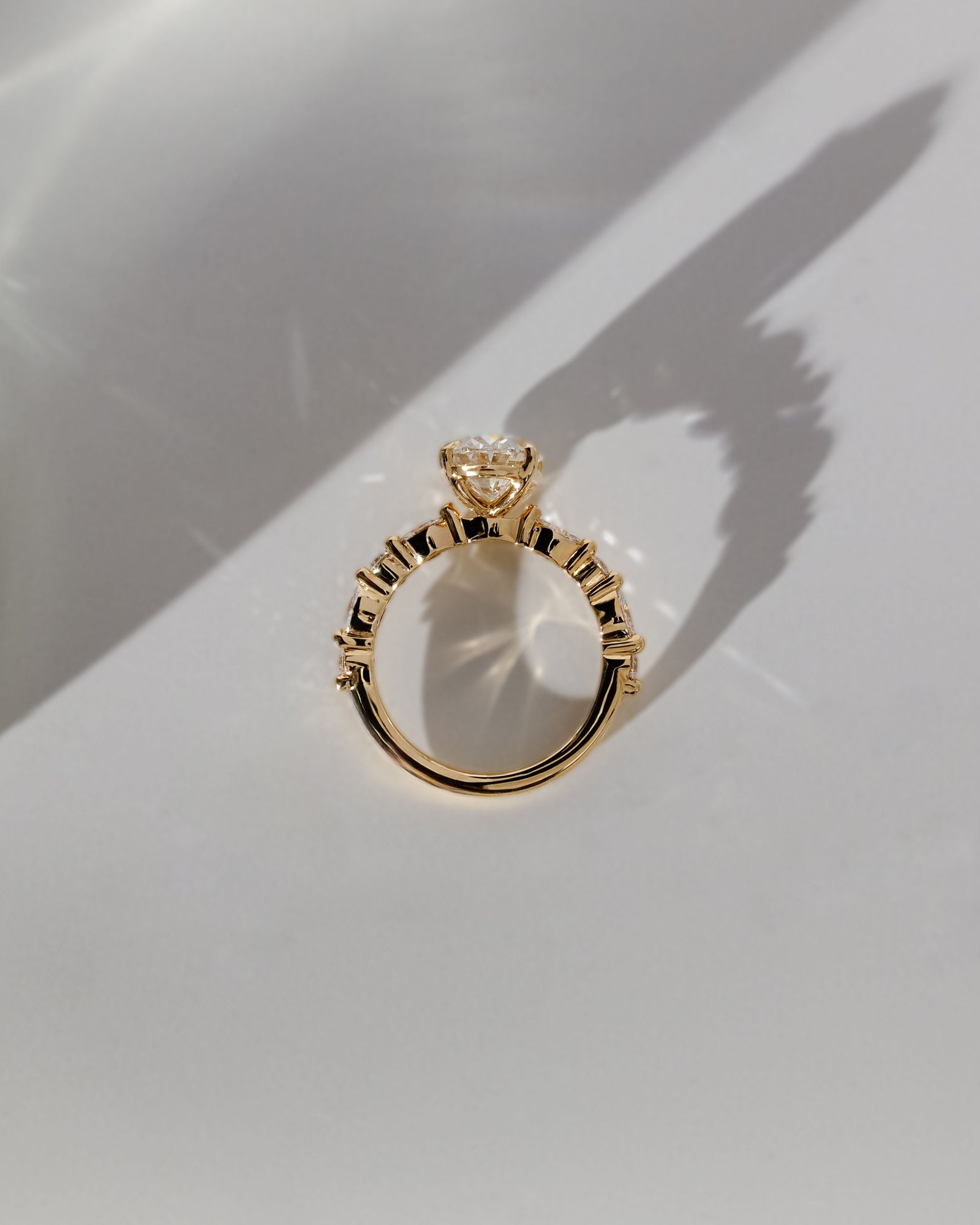 Alyssa  Oval Solitaire with Accent Stones Lifestyle Image