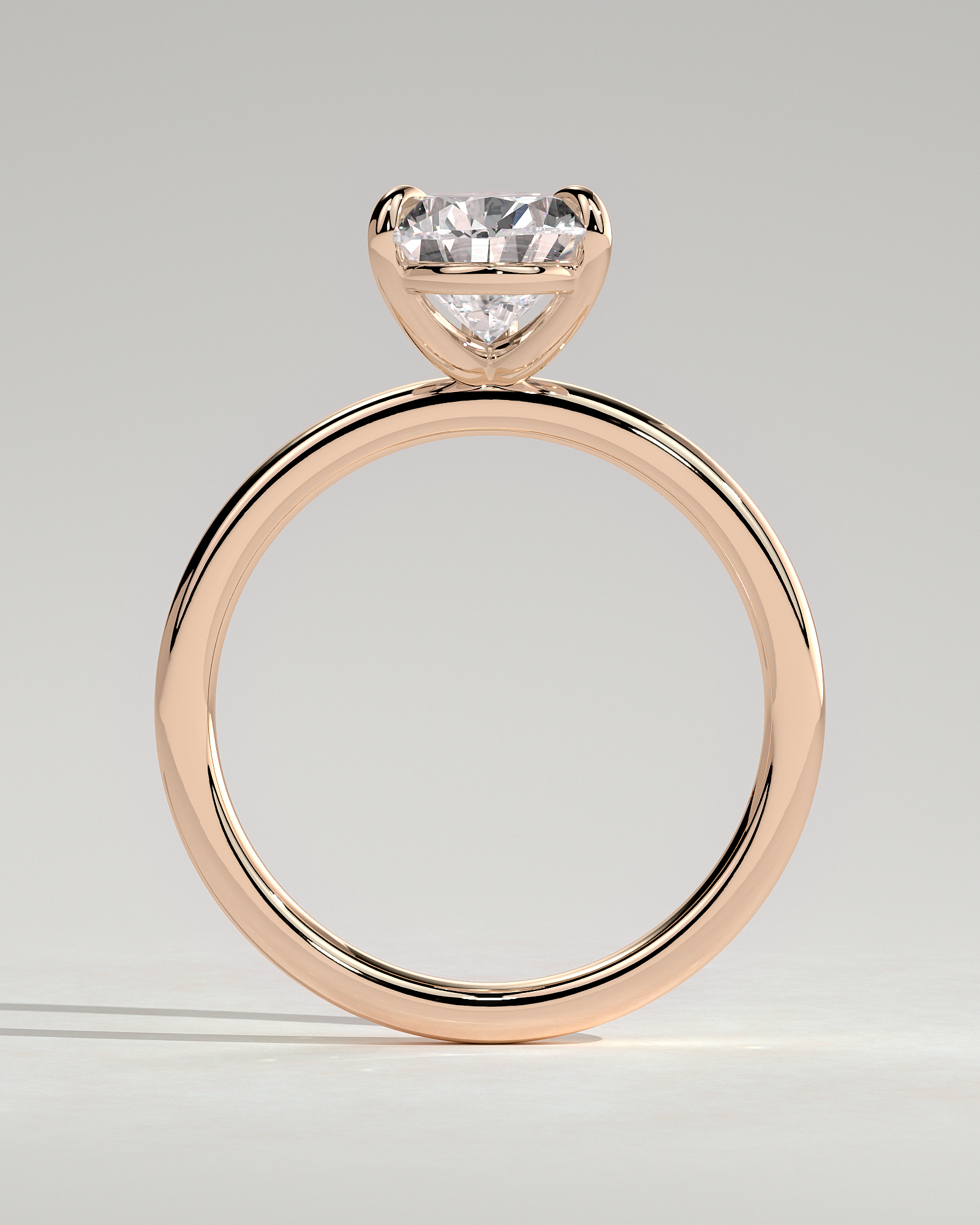 Amy  3 Claw Pear Solitaire - 18k Rose Gold V Claw