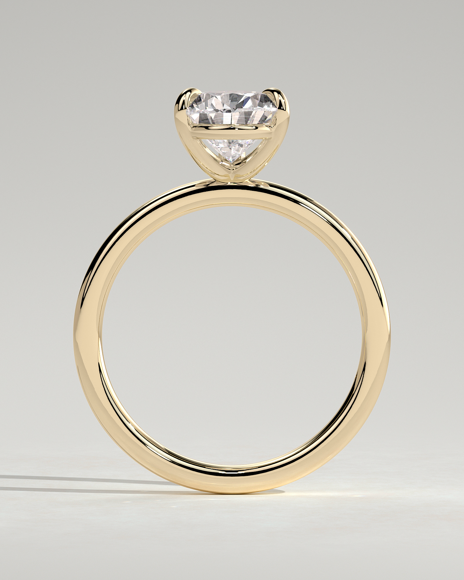 Amy  3 Claw Pear Solitaire - 18k Yellow Gold V Claw