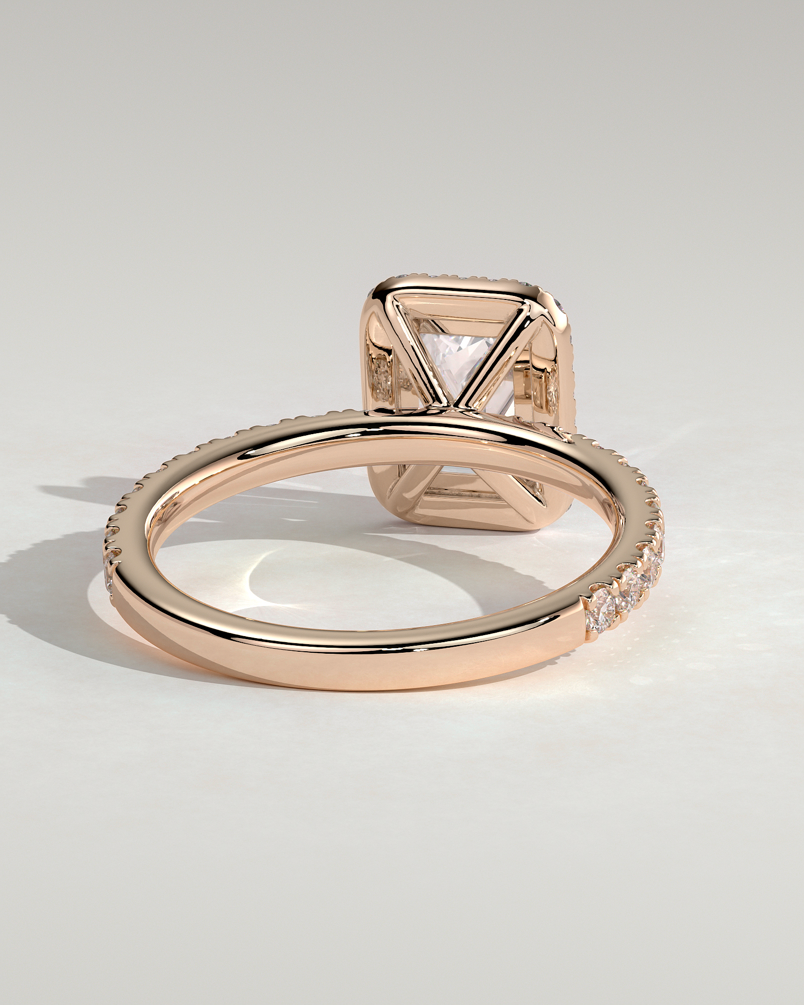 Analyce  Emerald Halo with Pave - 18k Rose Gold