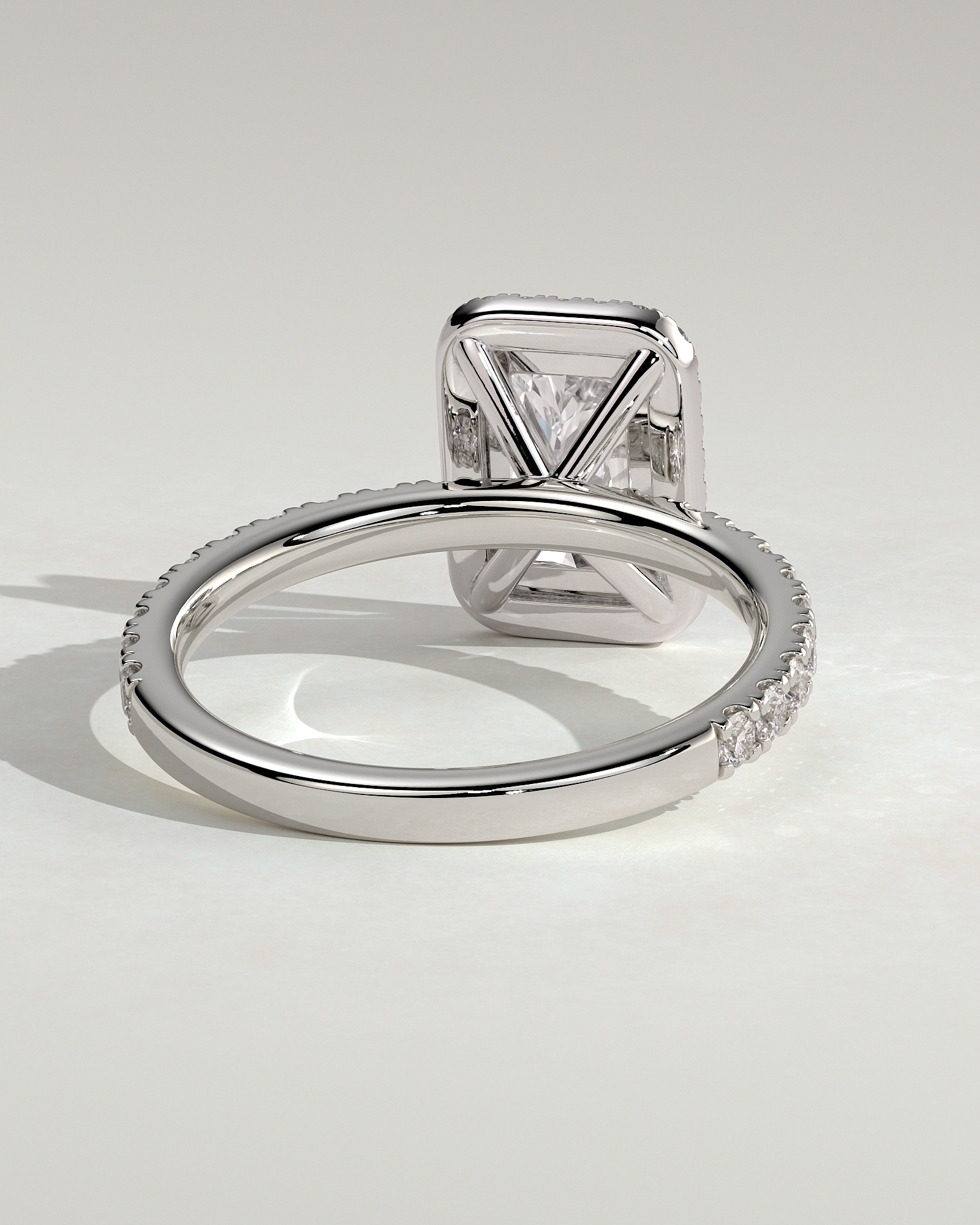 Analyce  Emerald Halo with Pave - 18k White Gold