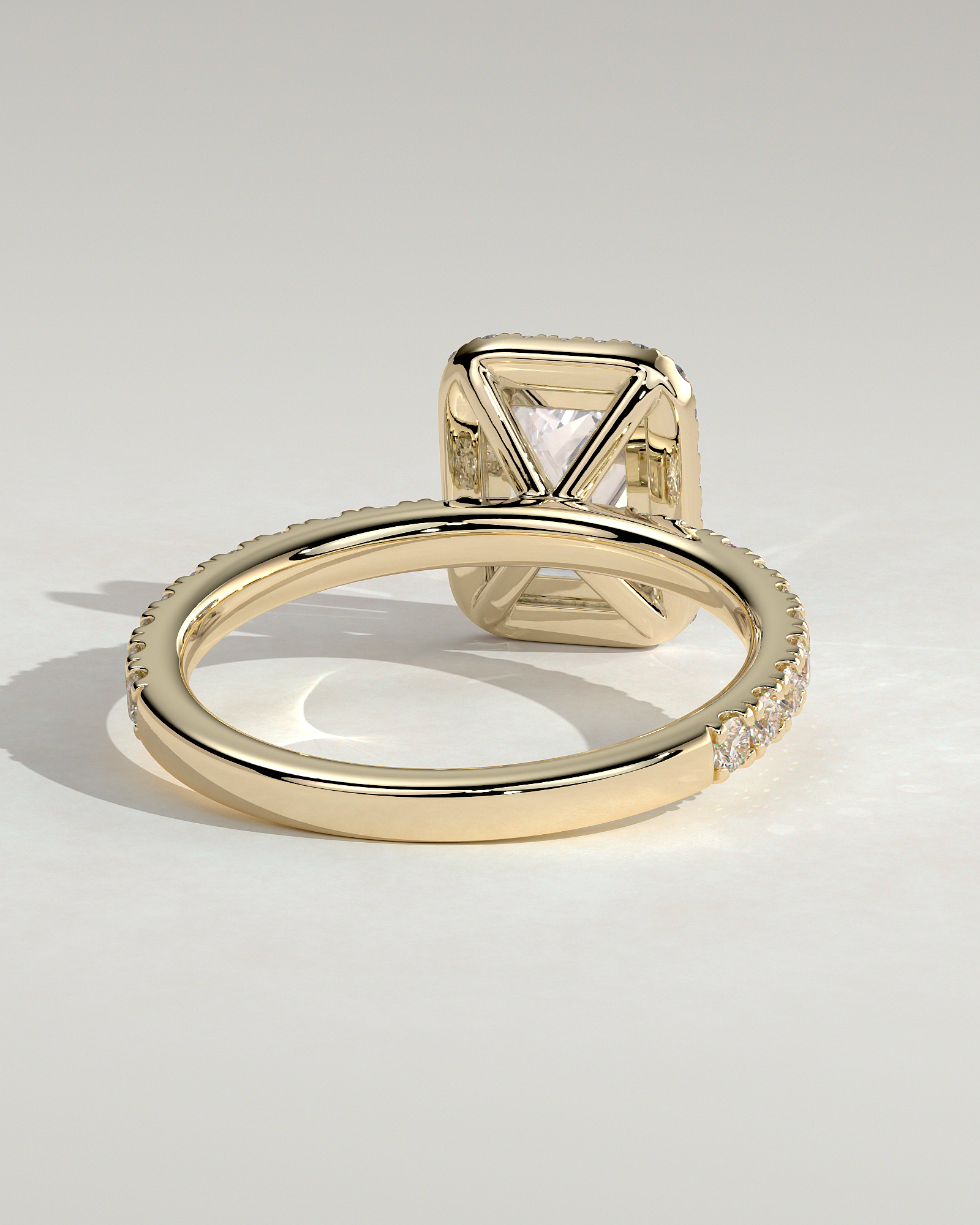 Analyce  Emerald Halo with Pave - 18k Yellow Gold