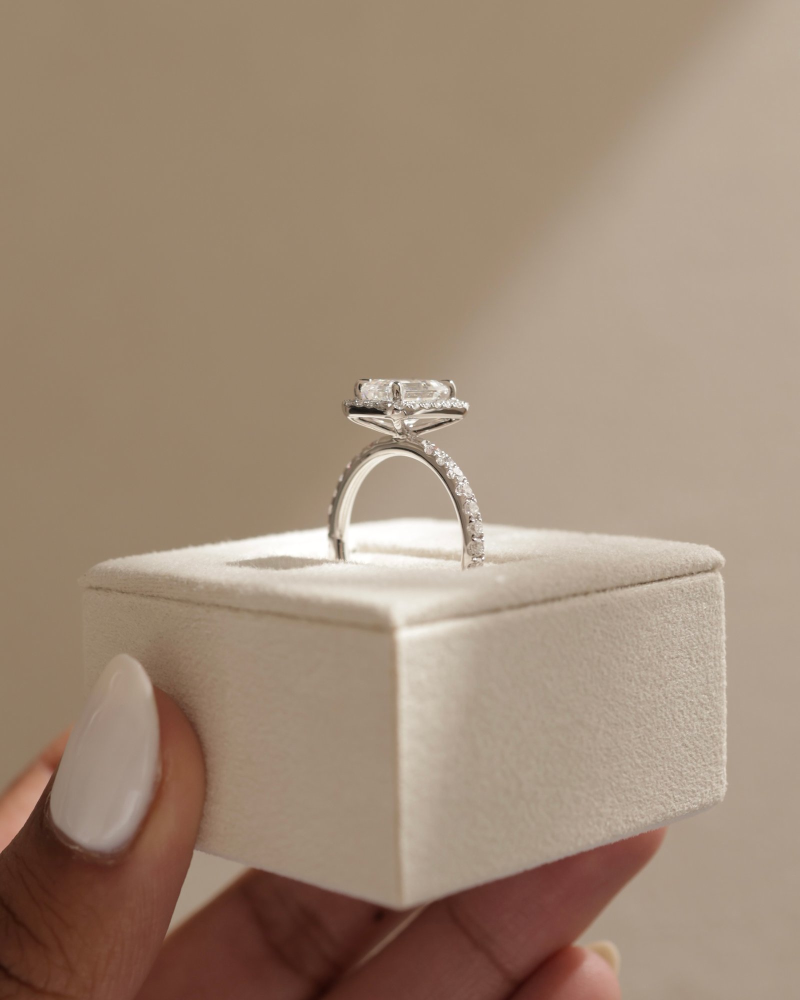 Analyce  Emerald Halo with Pave Lifestyle Image