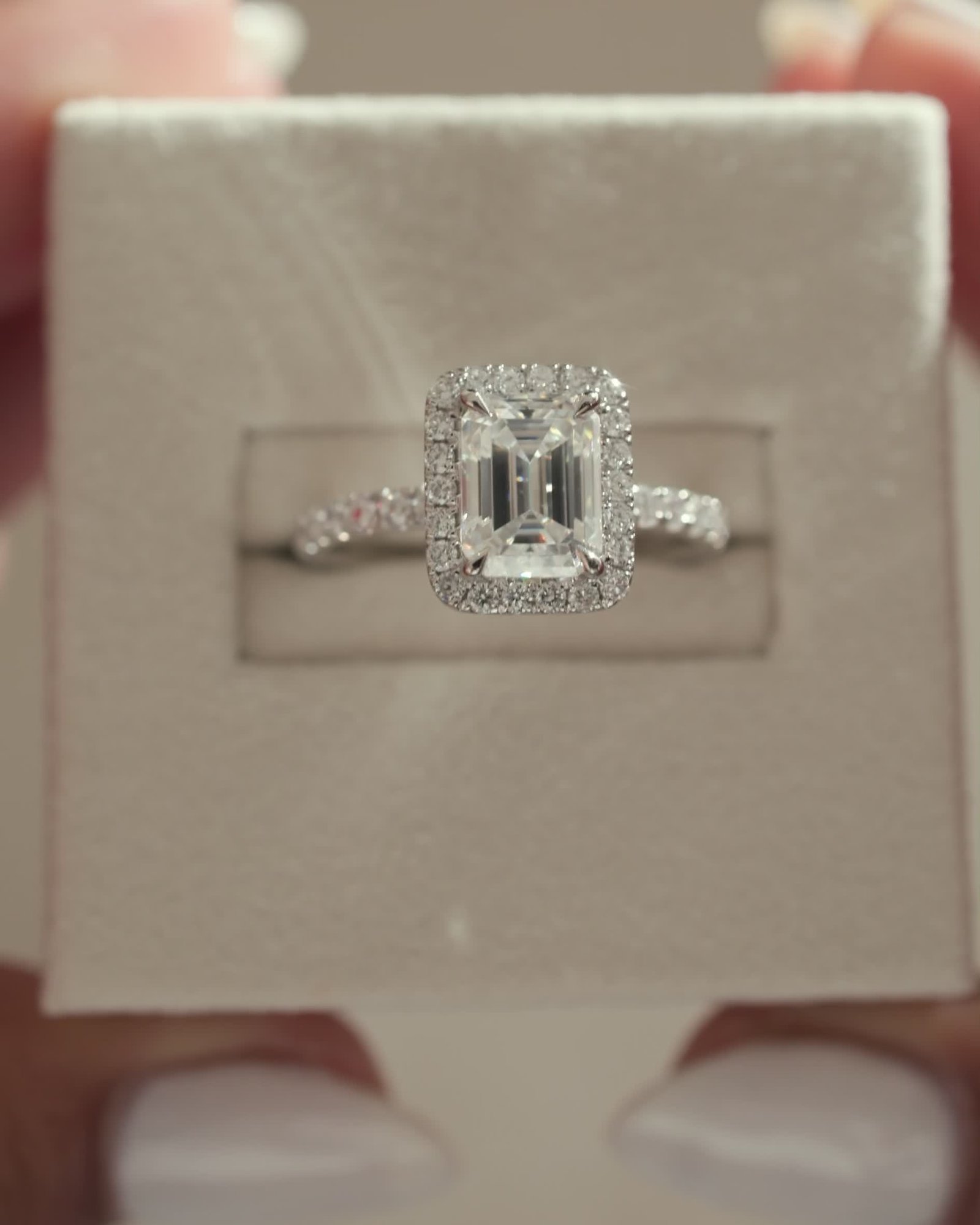 Analyce  Emerald Halo with Pave Lifestyle Image