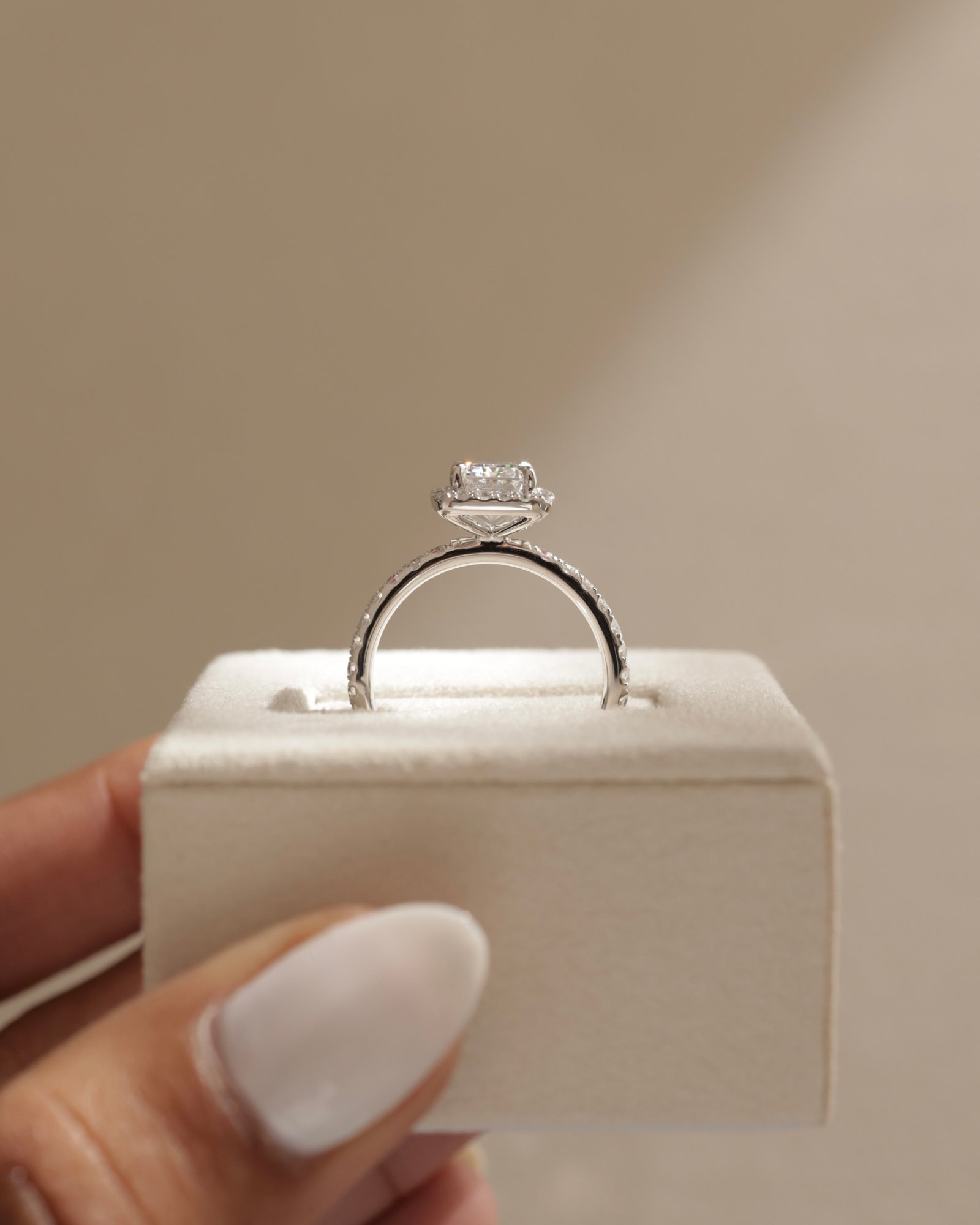 Analyce  Emerald Halo with Pave Lifestyle Image