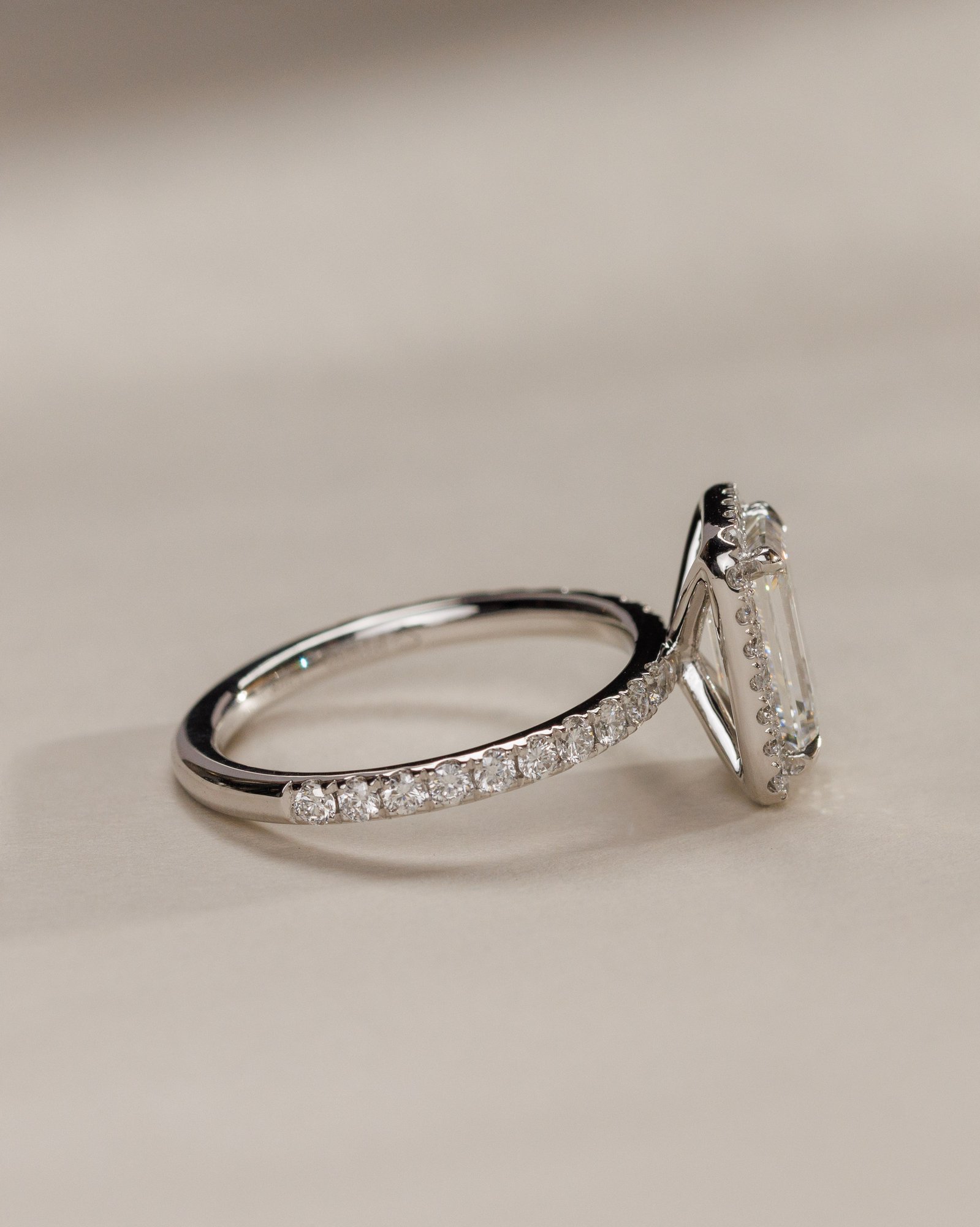 Analyce  Emerald Halo with Pave Lifestyle Image