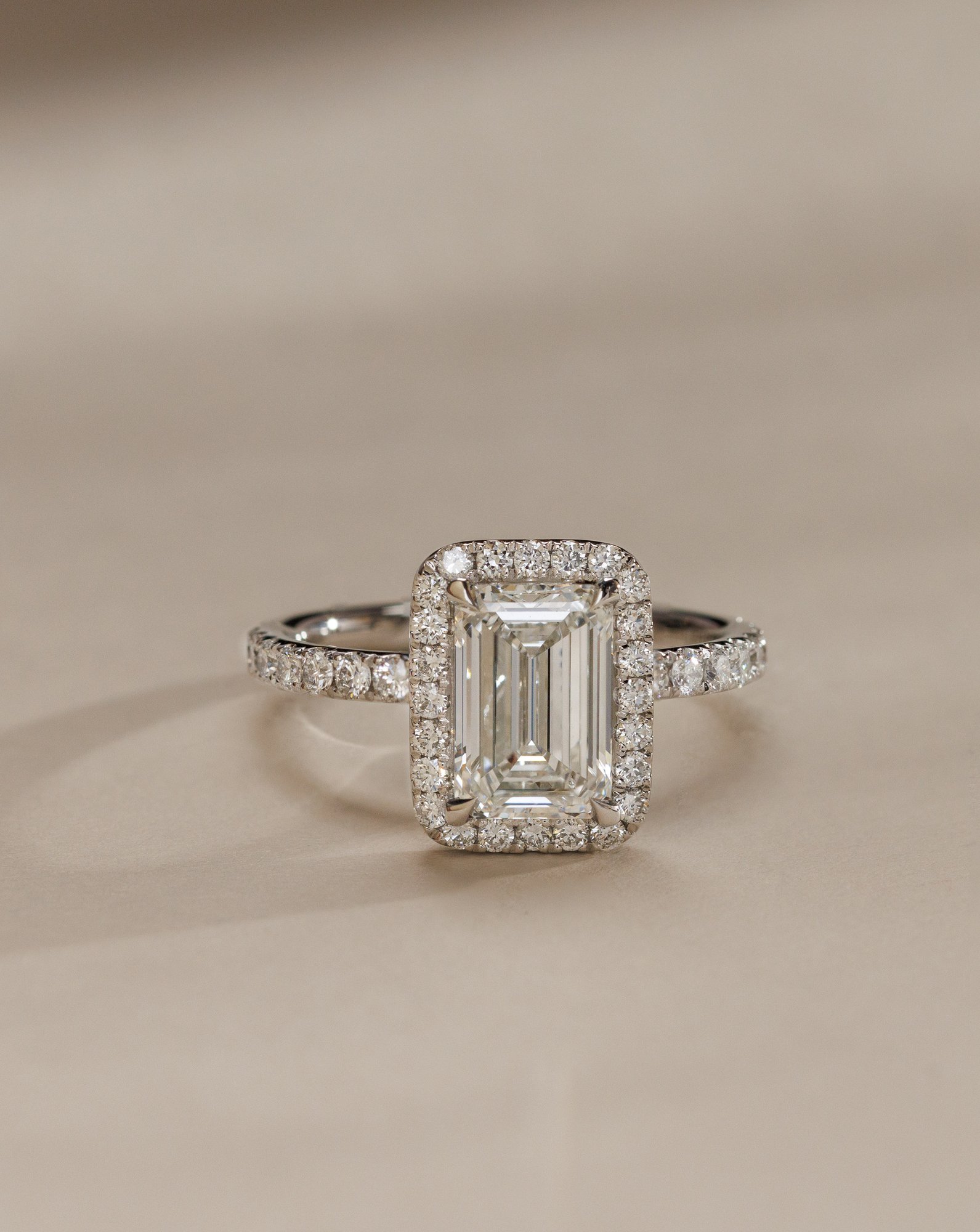 Analyce  Emerald Halo with Pave Lifestyle Image