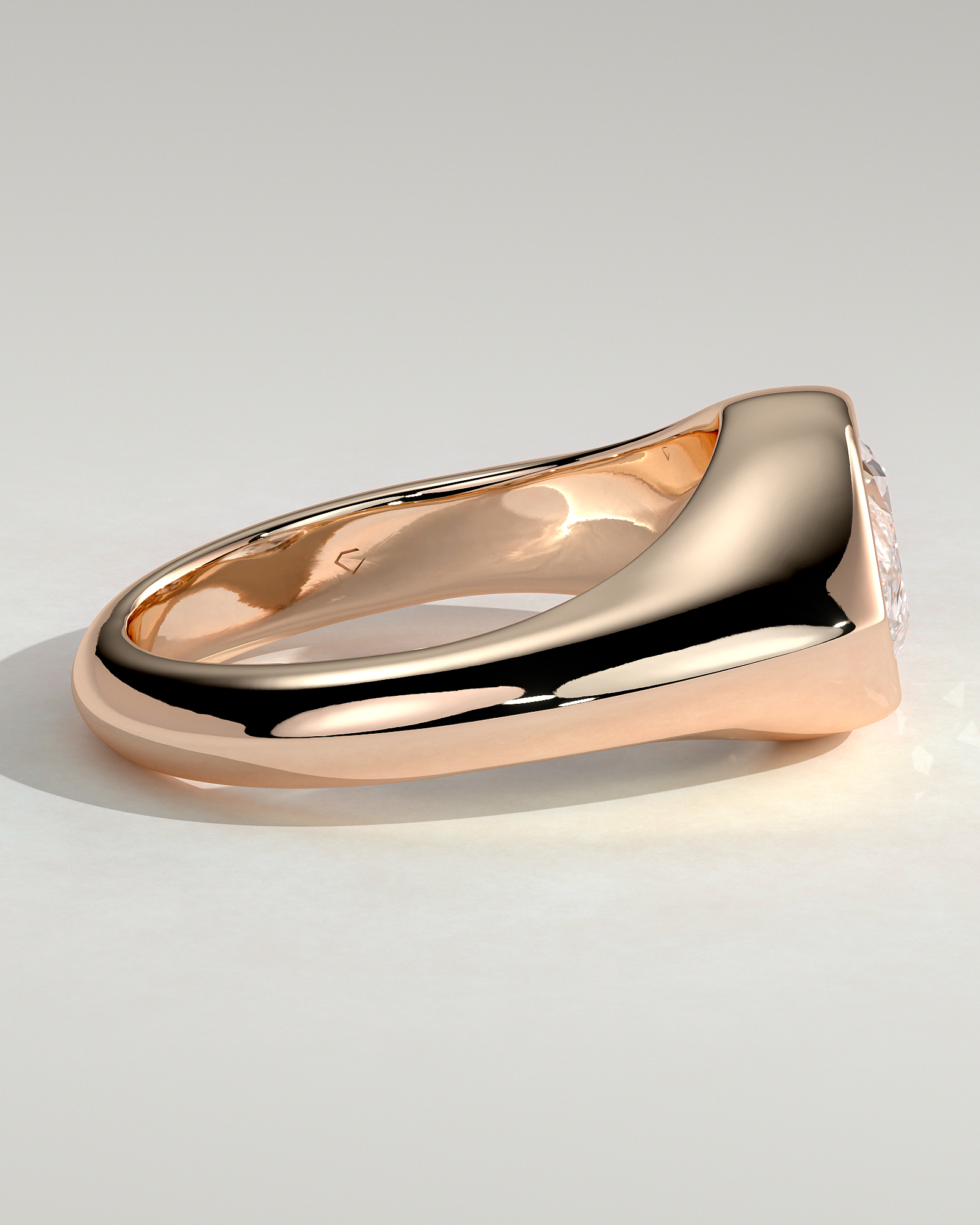 Angie - Marquise East West Bezel Solitaire - 18k Rose Gold