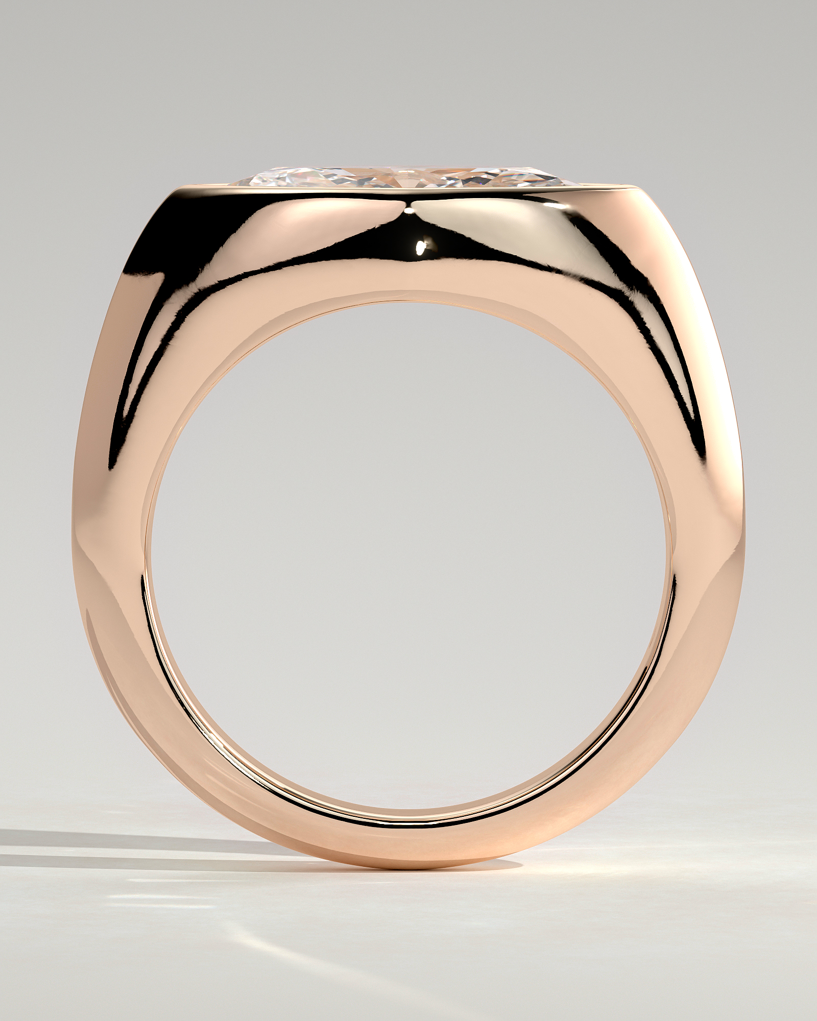 Angie - Marquise East West Bezel Solitaire - 18k Rose Gold