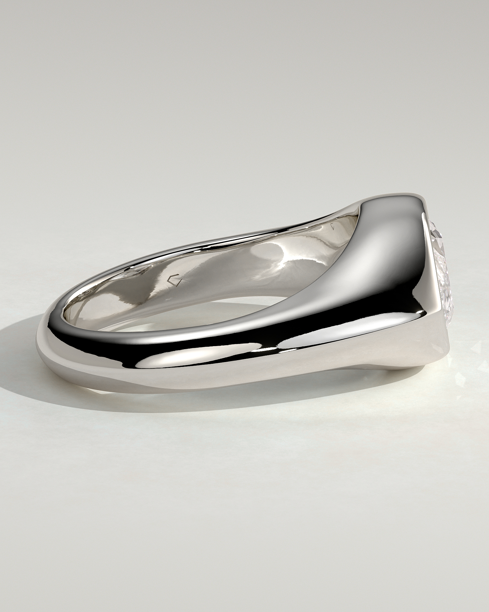 Angie - Marquise East West Bezel Solitaire - 18k White Gold