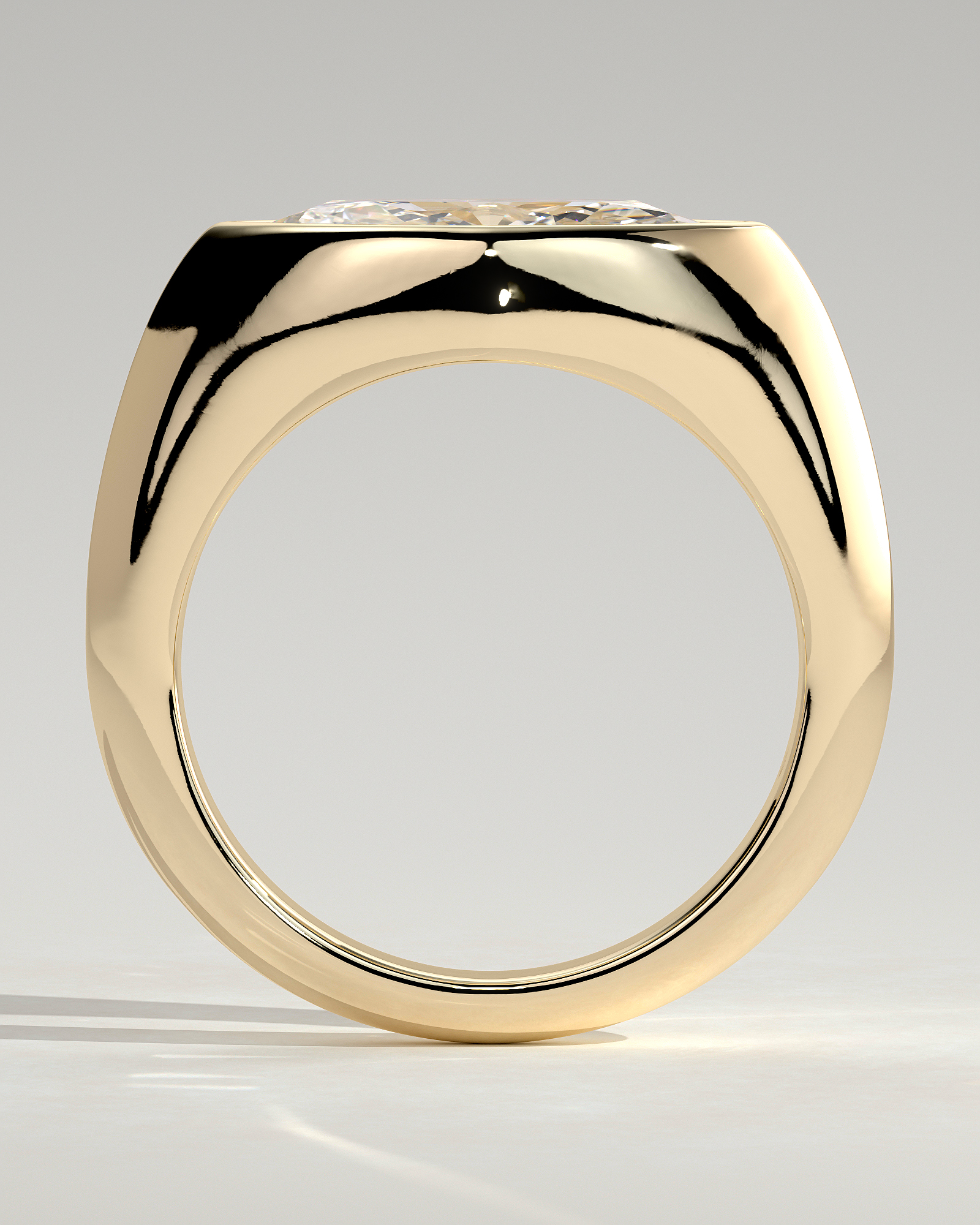 Angie - Marquise East West Bezel Solitaire - 18k Yellow Gold