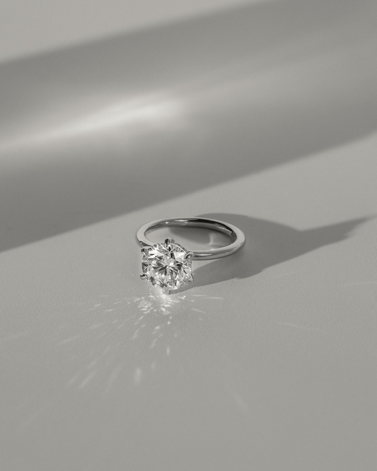 Anna  6 Claw Round Solitaire with Hidden Halo Lifestyle Image