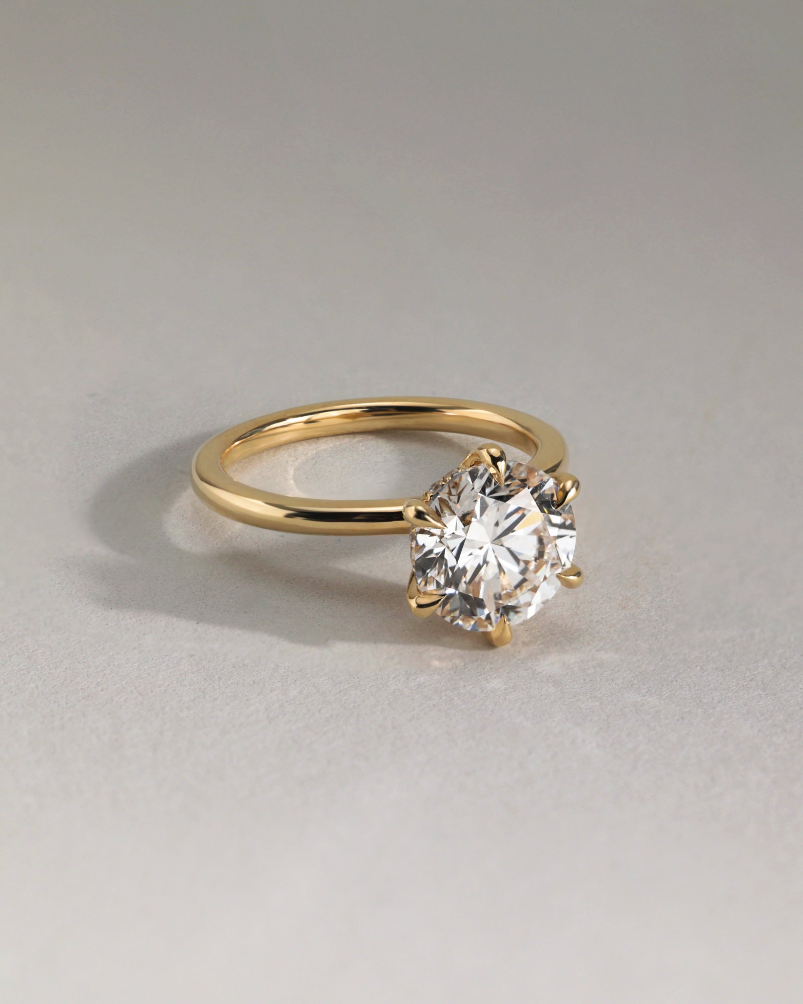 Anna  6 Claw Round Solitaire with Hidden Halo Lifestyle Image