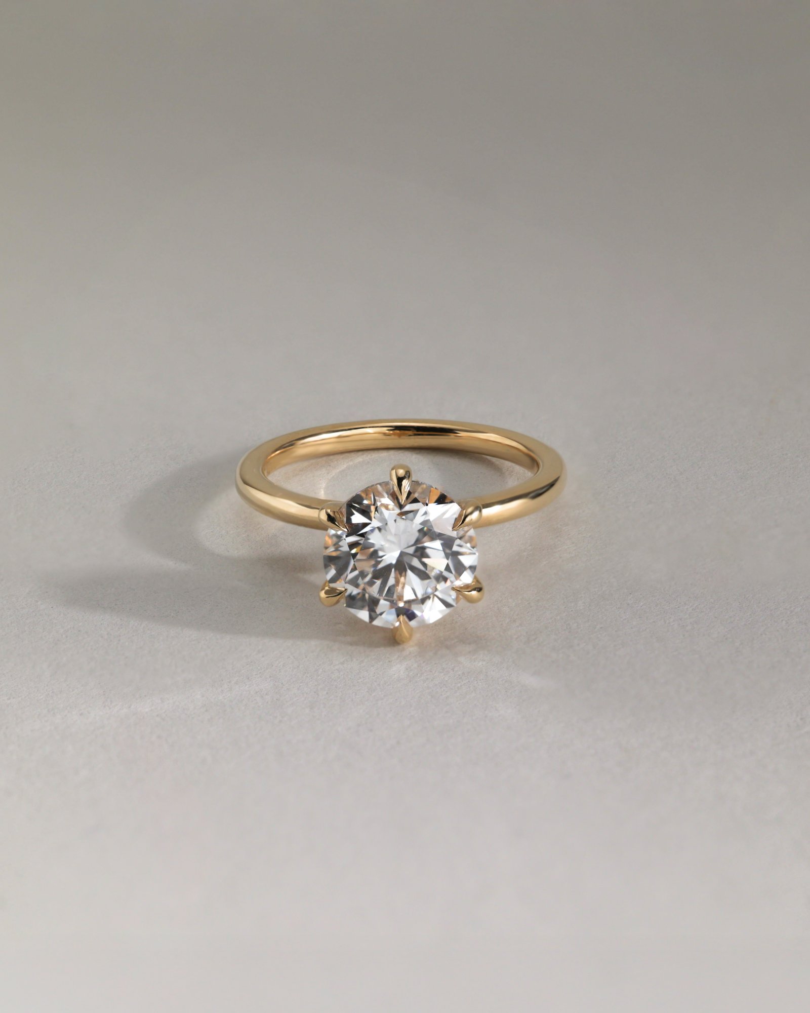 Anna  6 Claw Round Solitaire with Hidden Halo Lifestyle Image