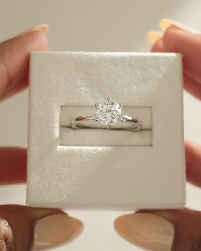 Anna  6 Claw Round Solitaire with Hidden Halo Lifestyle Image