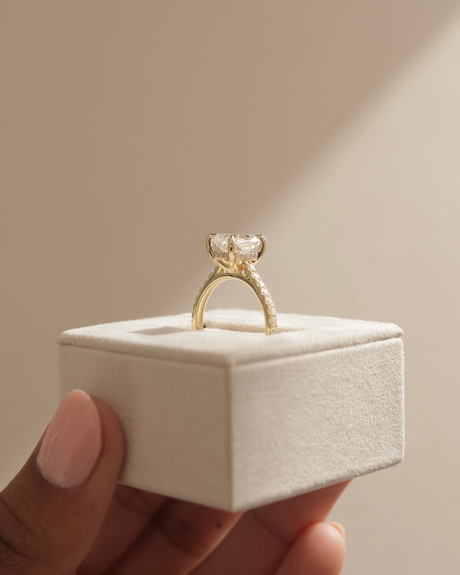 Annika - Elongated Cushion Cut with Hidden Halo Lifestyle Image