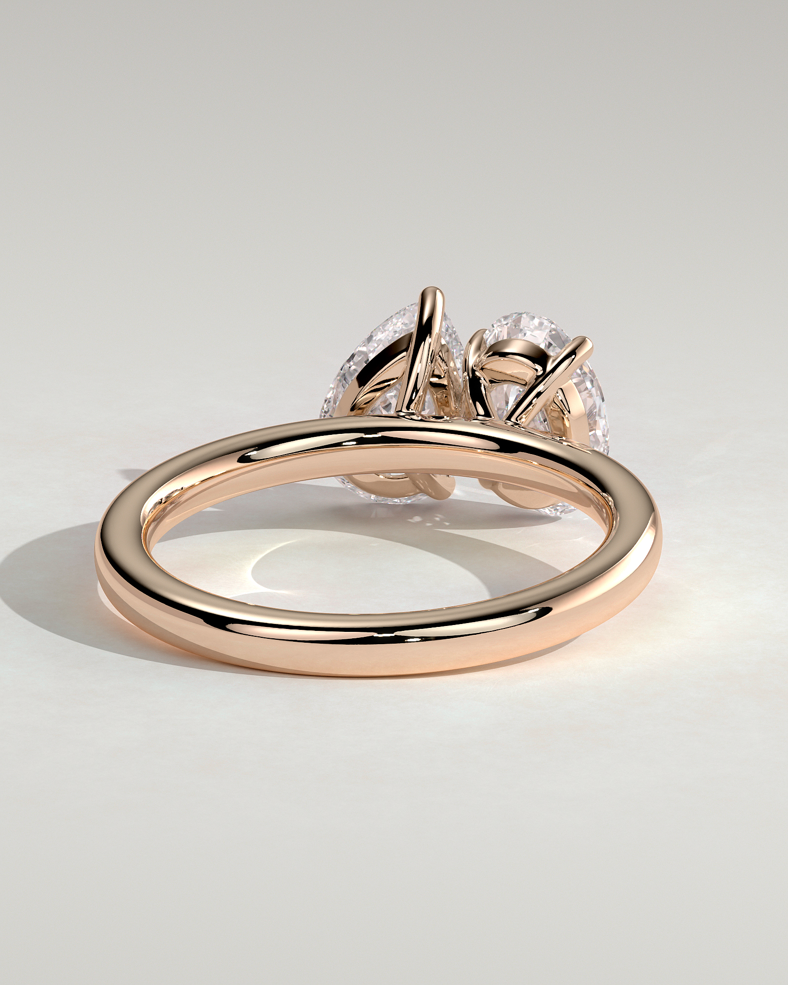 April - Oval & Pear Toi Et Moi - 18k Rose Gold